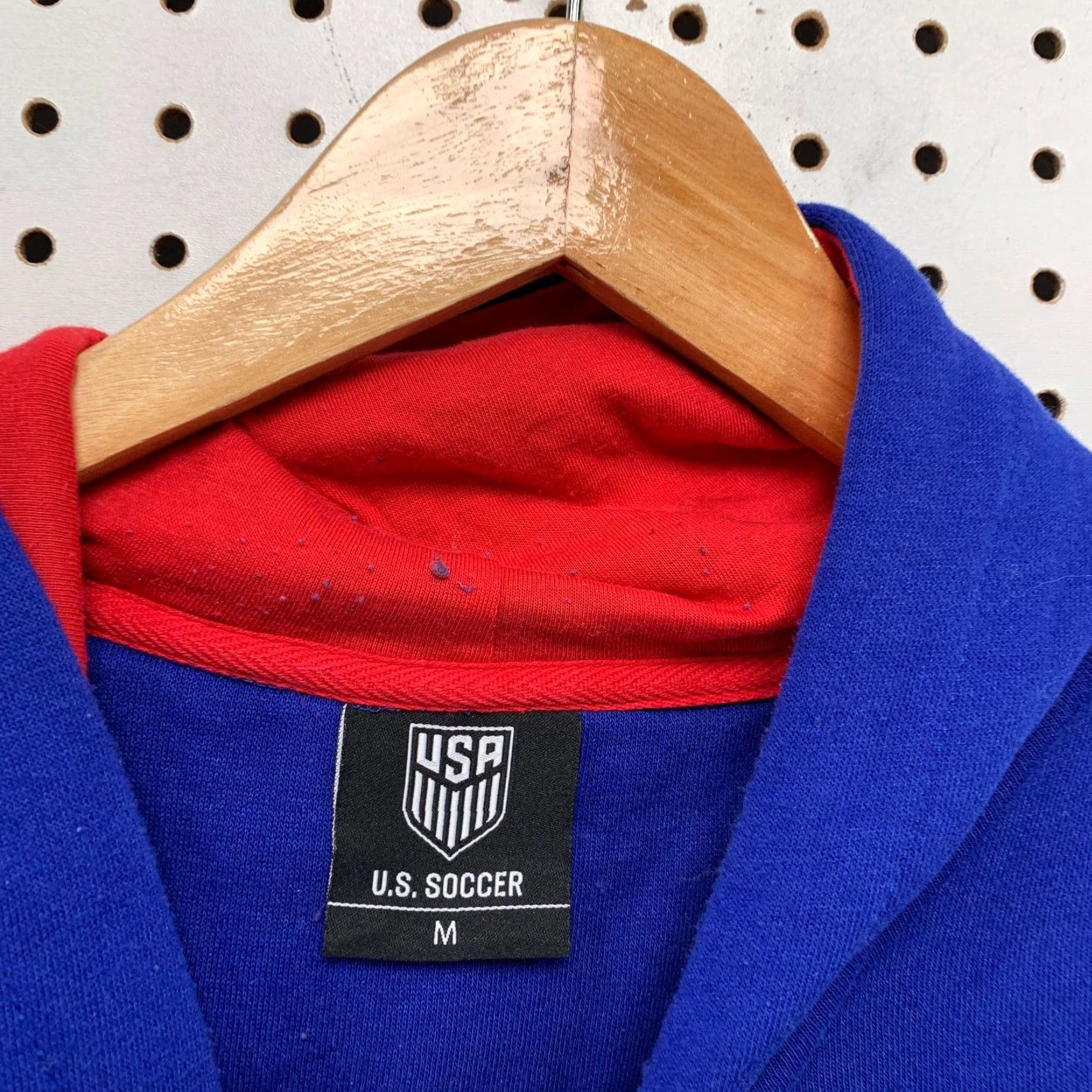 Vintage USA Soccer Hoodie Sweatshirt Mens Medium Blue World Cup Fleece Hooded Pullover Size US M / EU 48-50 / 2 - 3 Thumbnail