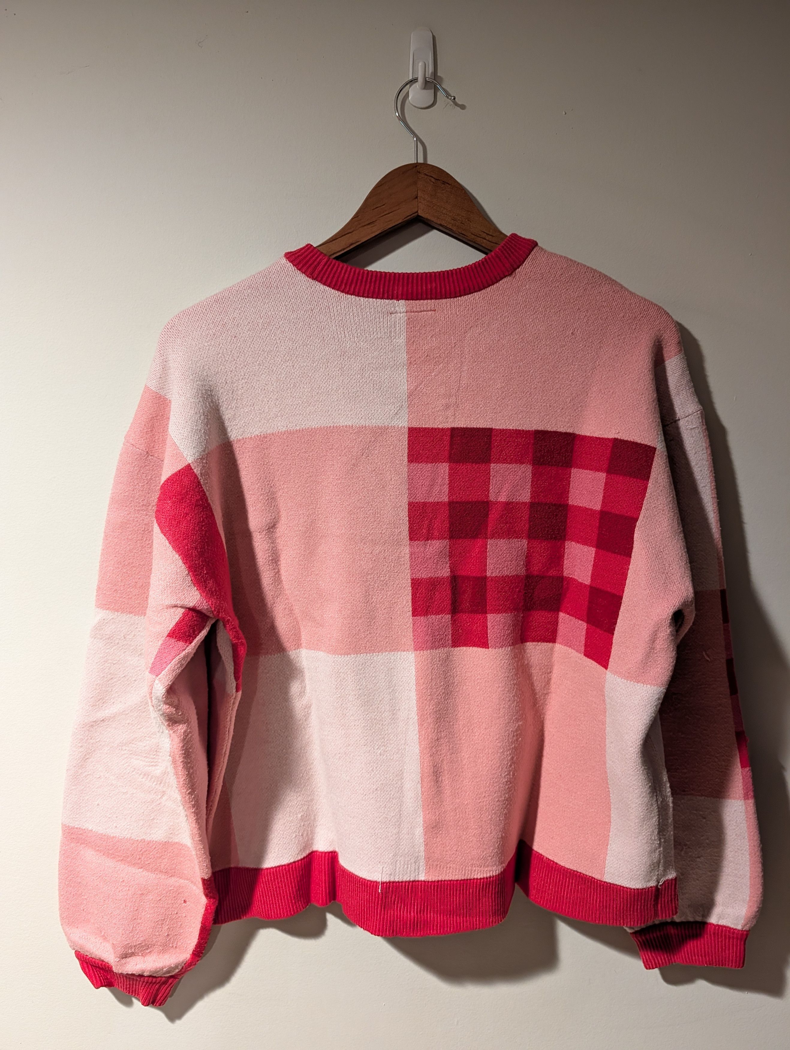 Strawberry Strawberry Shortcake Cardigan Sweater Pink Gingham Patchwork Size L / US 10 / IT 46 - 10 Thumbnail