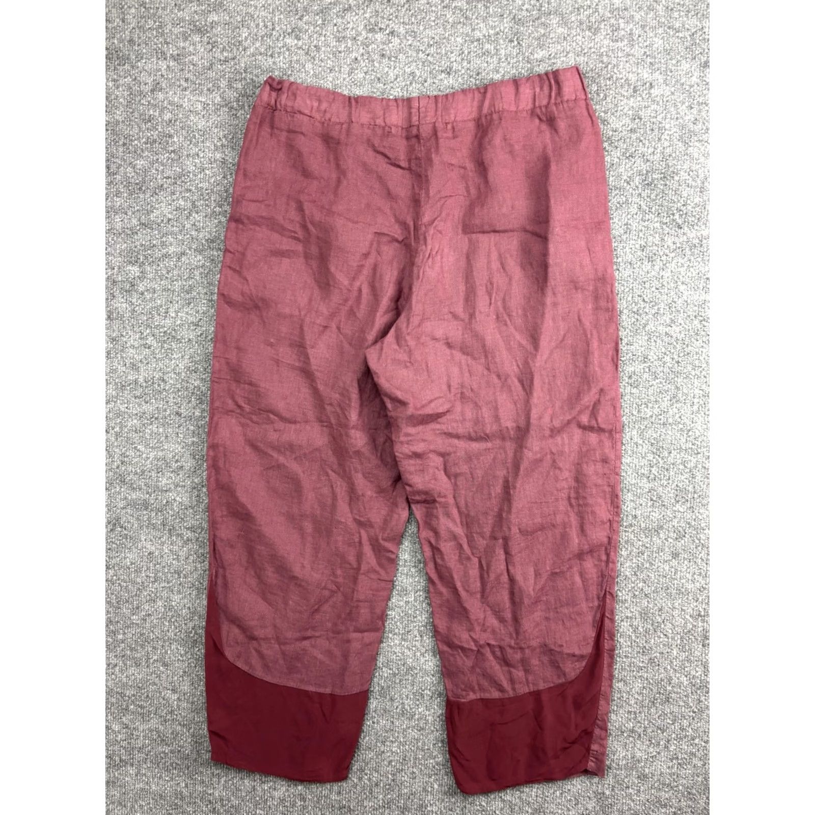 Vintage VINTAGE? No — Transit par-such Purple Linen Crop Pants Womens 2 Elastic Waist Tapered Pockets Cropped Casual Spring Summer Size 26" / US 2 / IT 38 - 7 Thumbnail