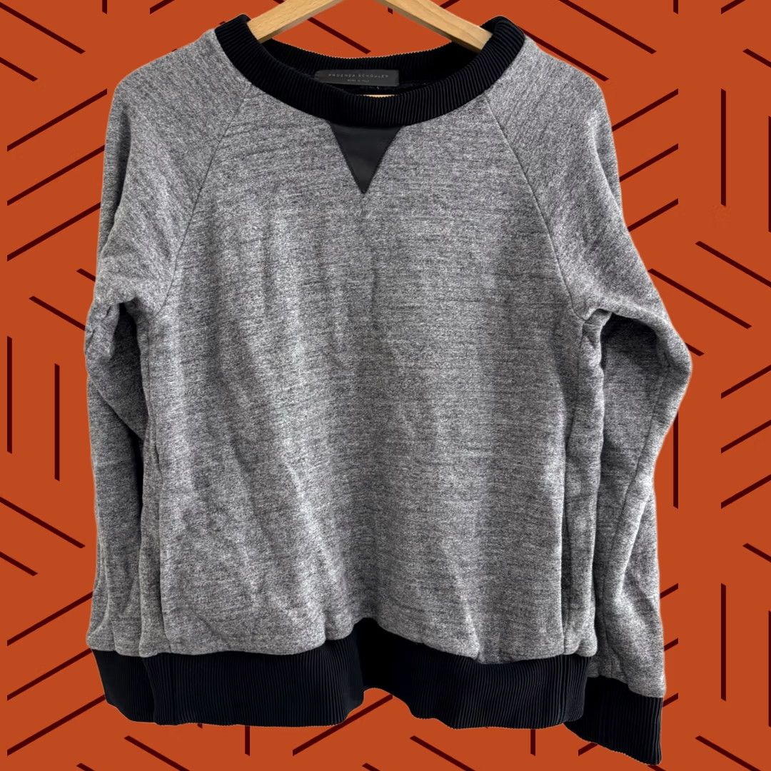 Proenza Schouler PROENZA SCHOULER Sweater Gray Solid Knit Women Size S Made in Italy Cotton Size S / US 4 / IT 40 - 1 Thumbnail