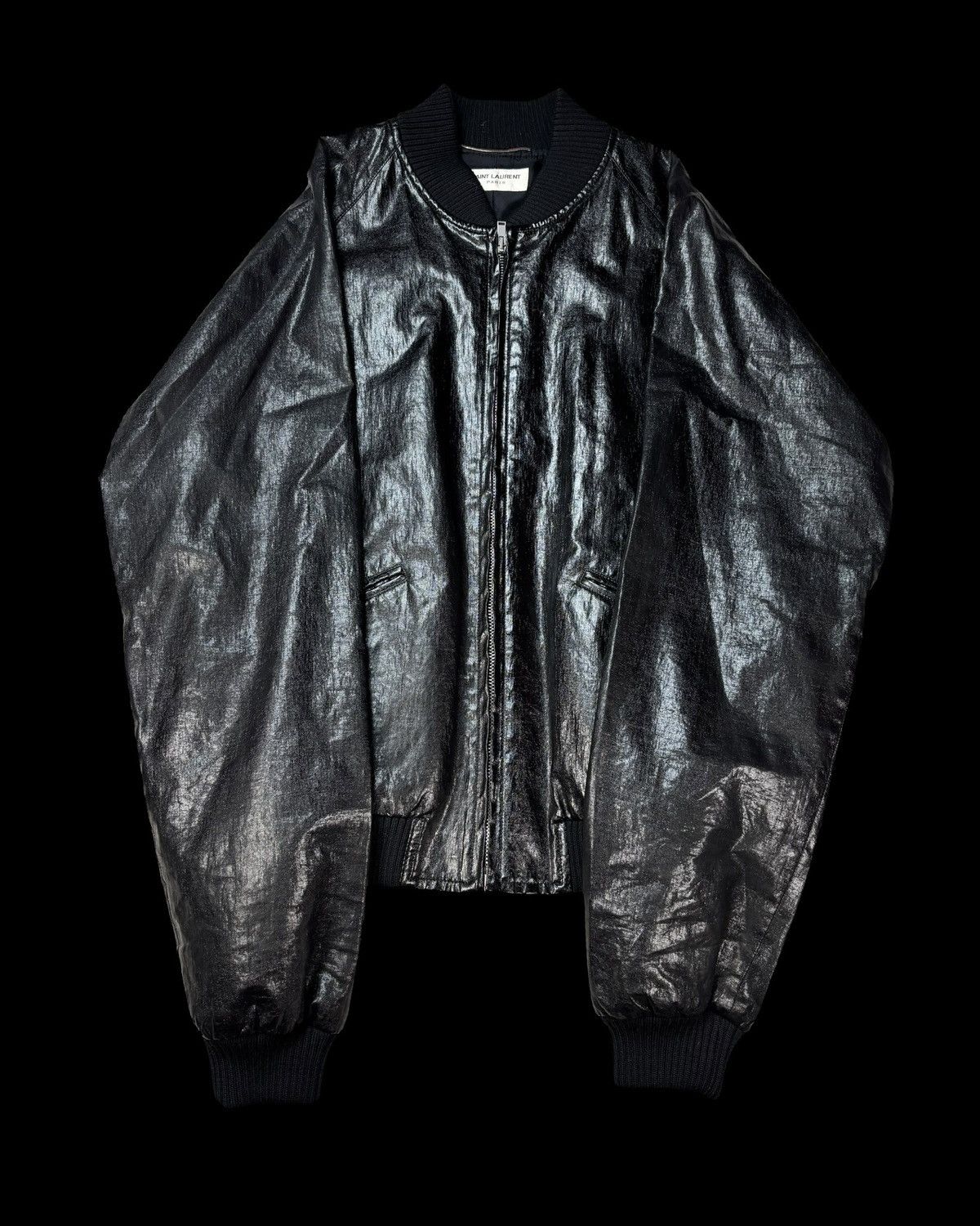 Saint Laurent Paris Saint Laurent Ss14 Waxed Glitter Teddy Bomber Size US M / EU 48-50 / 2 - 1 Thumbnail