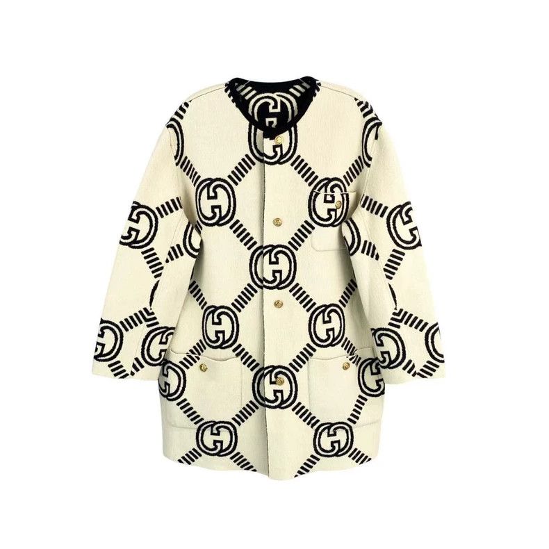 Gucci Gucci Wear an old-fashioned full-print coat on both sides Size M / US 6-8 / IT 42-44 - 1 Thumbnail