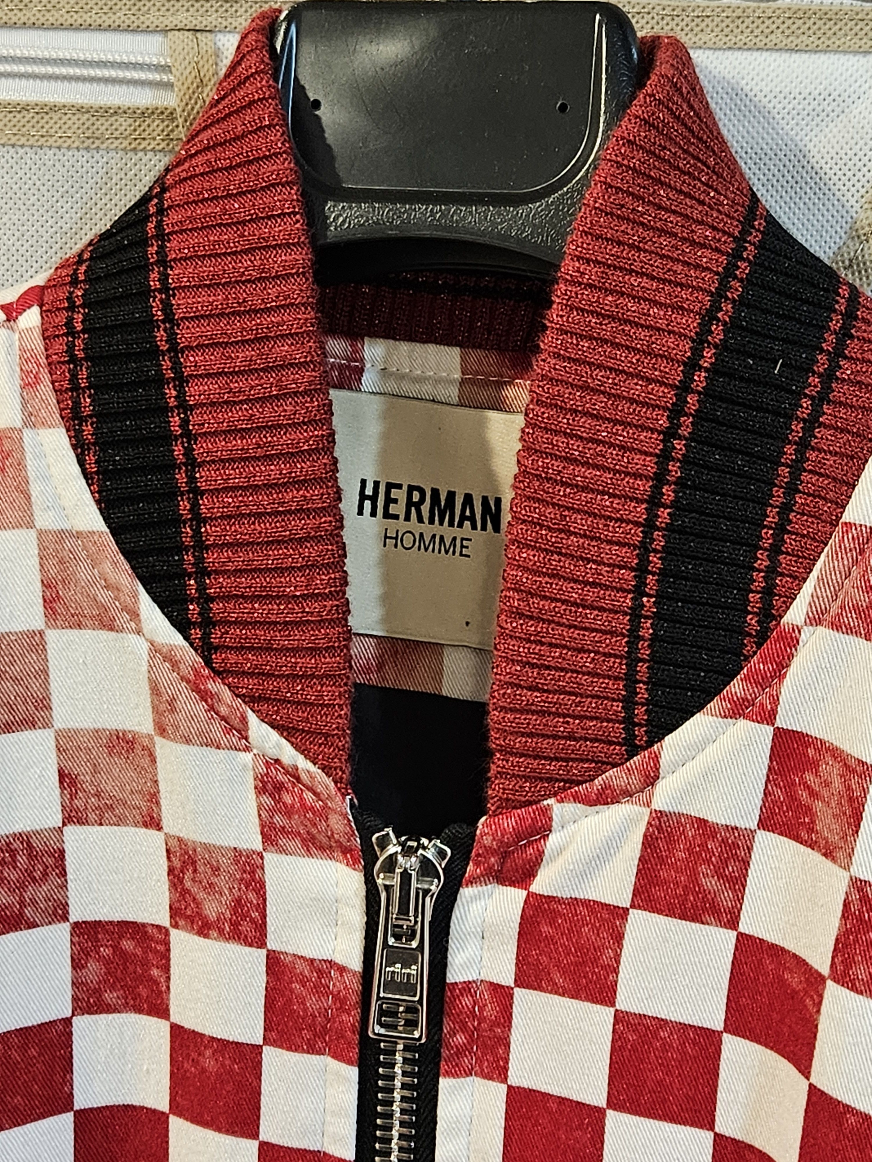 Herman Market Checkered Bomber Jacket with Embroidery Size US M / EU 48-50 / 2 - 4 Thumbnail