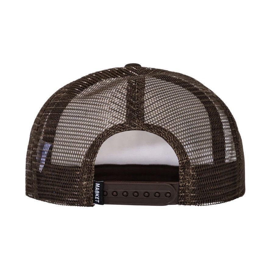 Market Market No Stress Black White Trucker Hat Size ONE SIZE - 3 Thumbnail