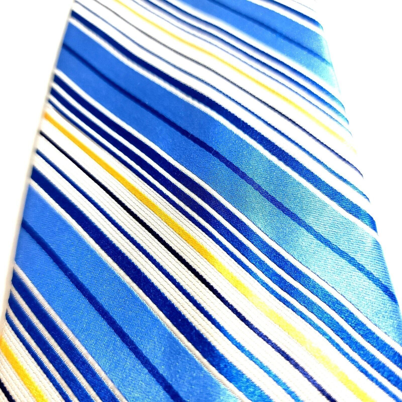 Croft & Barrow Croft & Barrow Blue Yellow Striped Woven Silk Tie Size ONE SIZE - 2 Thumbnail