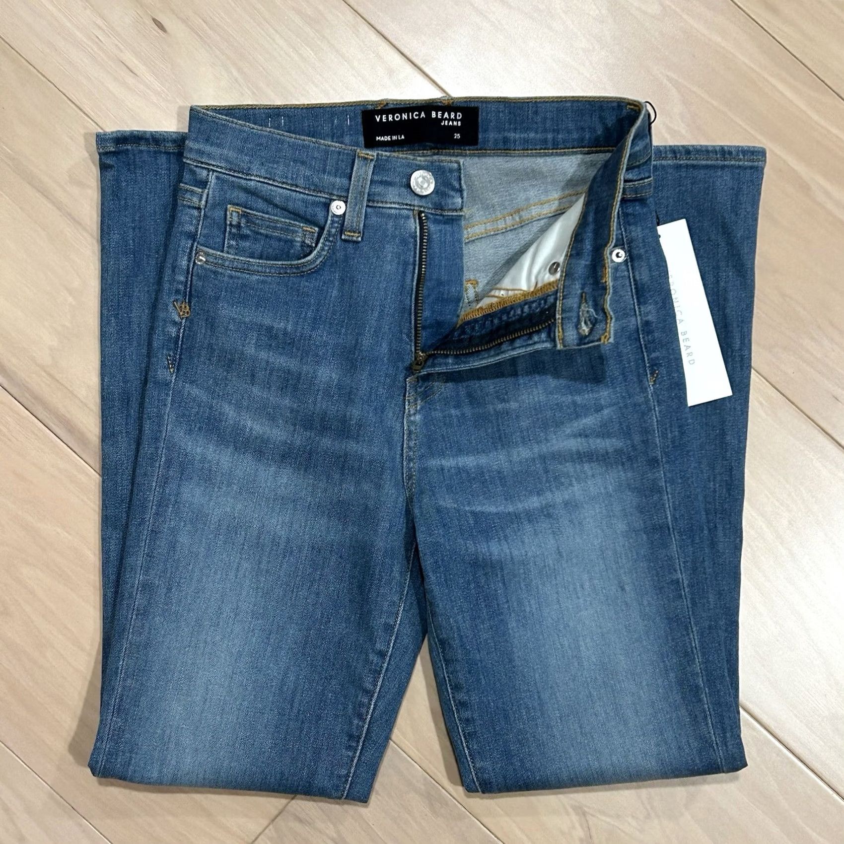 Veronica Beard Veronica Beard Carly Kick Flare High Rise Denim Blue Jeans Lakeshore 25x26 Womens Size 42" / US 20 - 4 Thumbnail