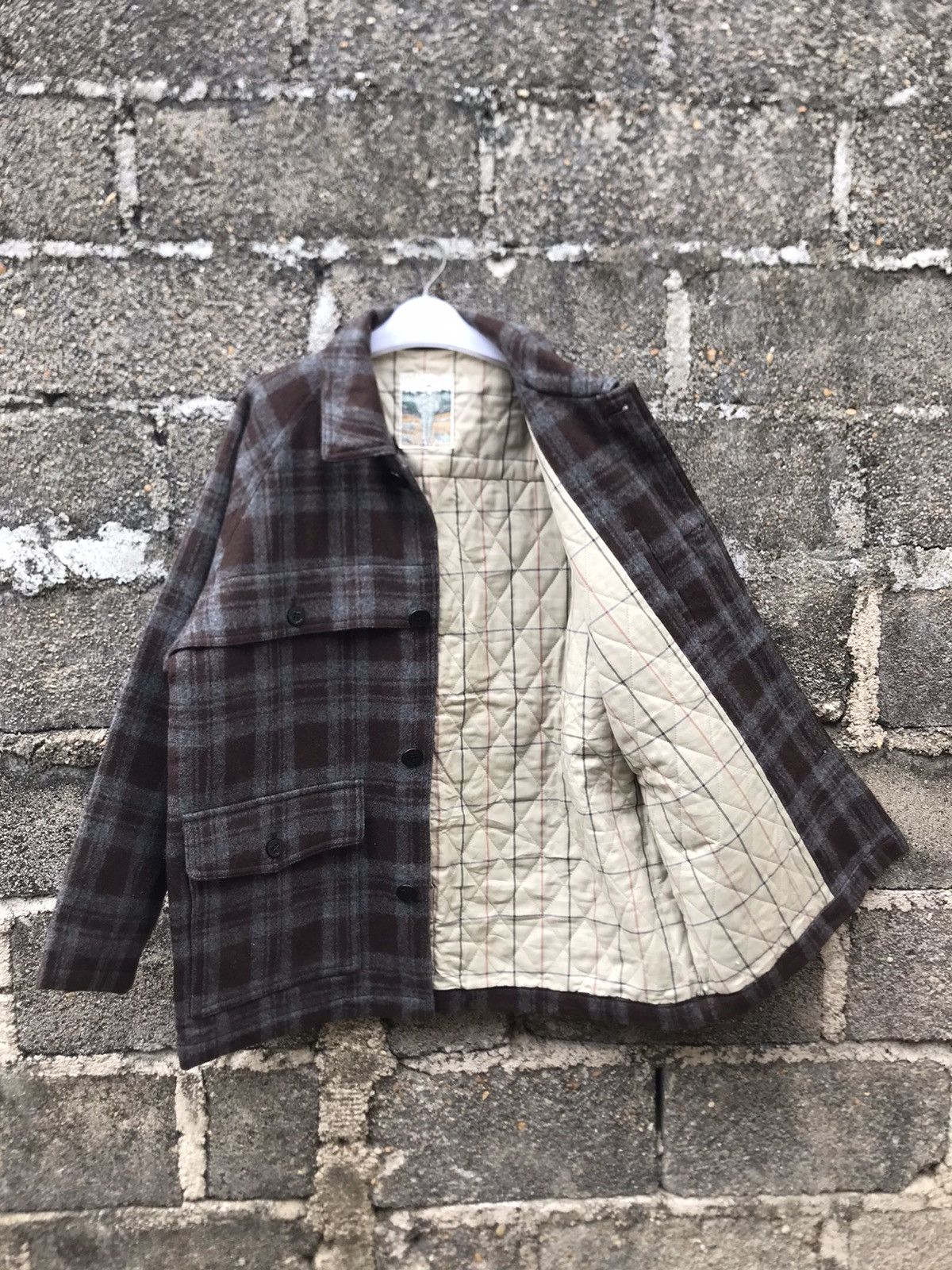 BARNS OUTFITTERS ⚡️Vintage Brown Flannel Wool Chore Barn Ranch Jacket Size US L / EU 52-54 / 3 - 8 Thumbnail