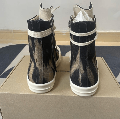 Rick Owens Round zipper high top canvas shoes Size US 8 / EU 41 - 2 Thumbnail
