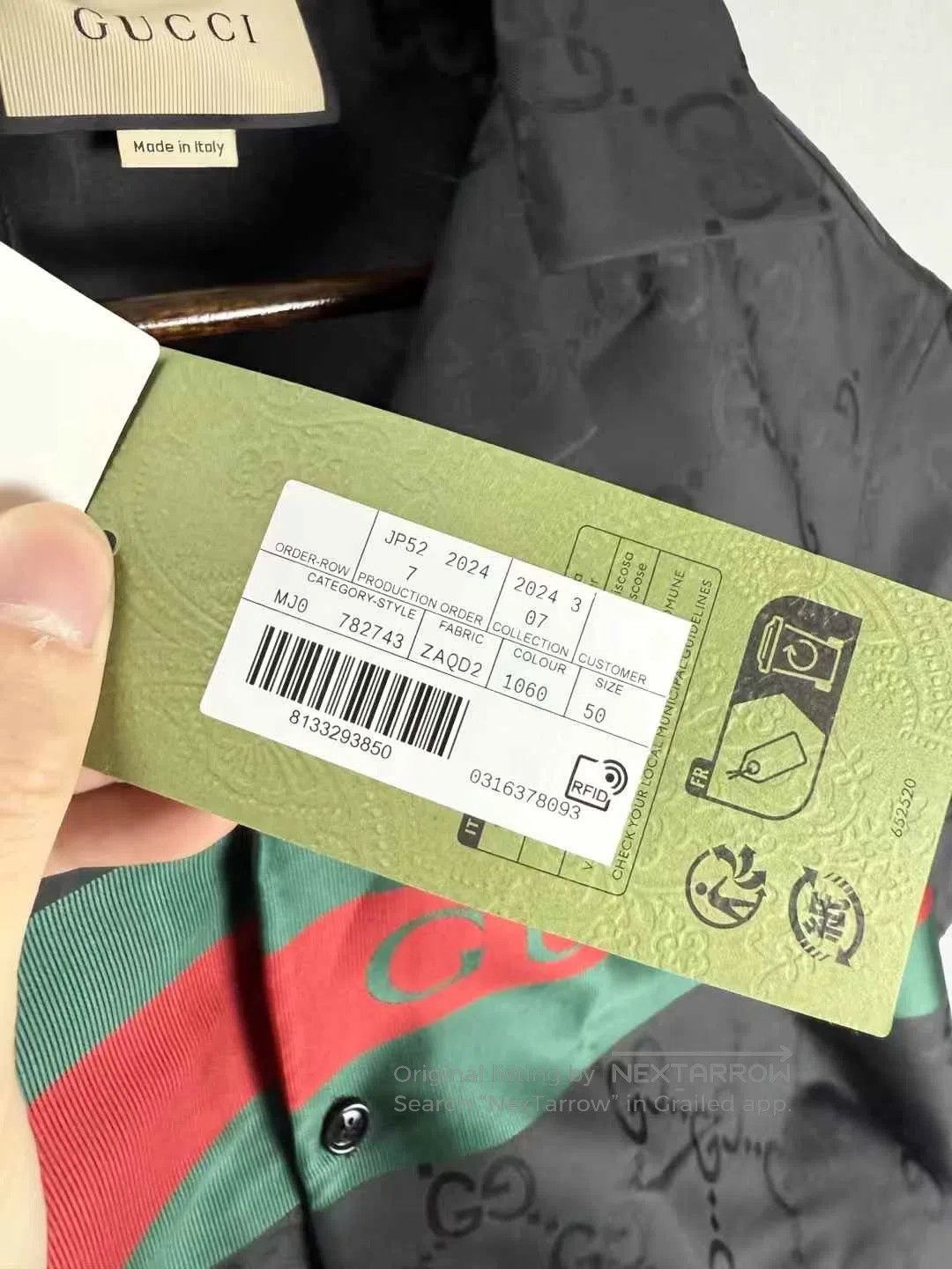Gucci Guicci Red and Green Stripe Tone-on-Tone All-Over Print Sh Size US M / EU 48-50 / 2 - 5 Thumbnail