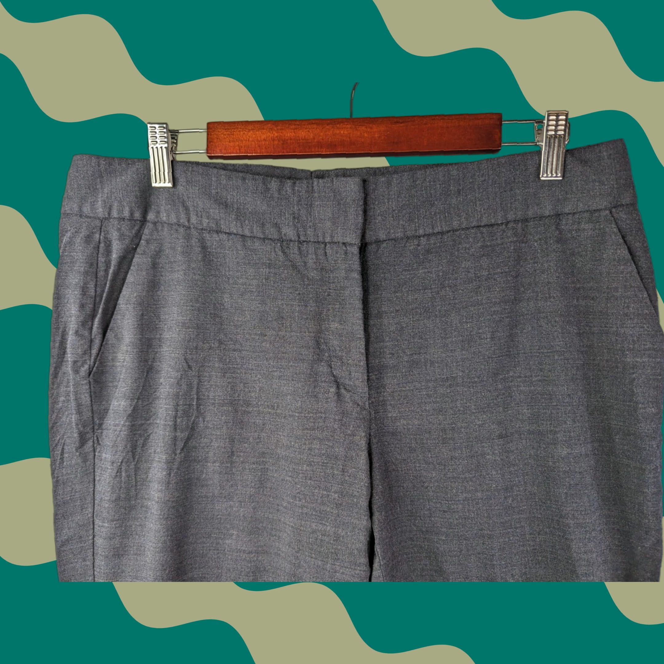 Vintage Classiques Entier Dress Pants Slacks Women's 10 Gray Wool Check Front Flat Regular Size 10 Pants Womens Classic Modern Vintage No N/A Size 32" / US 10 / IT 46 - 1 Thumbnail