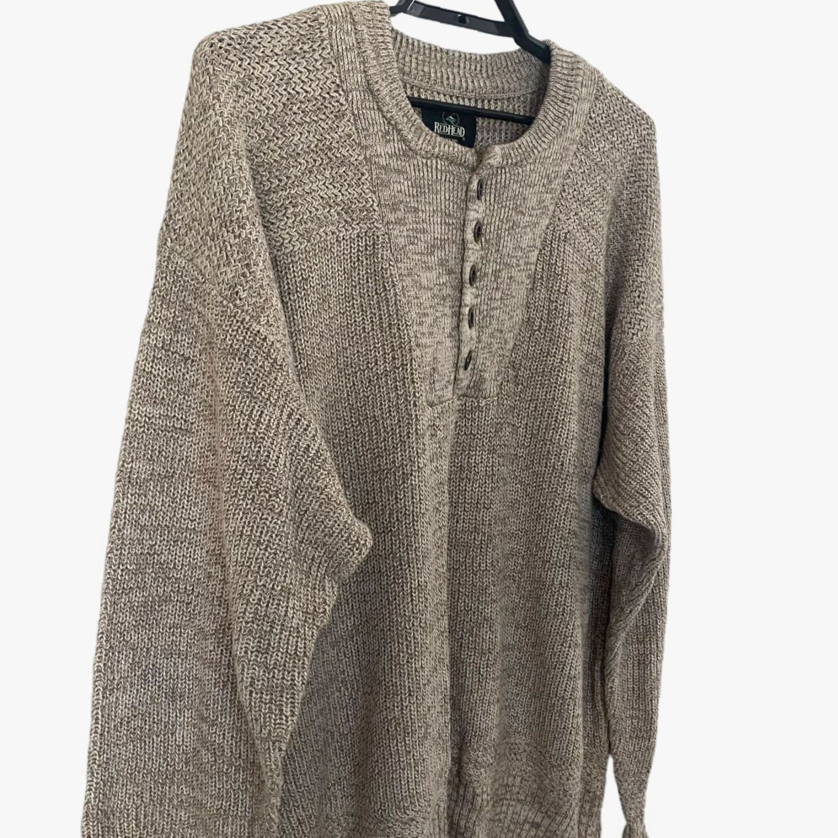 Vintage REDHEAD Knit Henley Sweater Men's XXL Brown Long-Sleeve Pullover Hiking Hunting Size US XXL / EU 58 / 5 - 4 Thumbnail