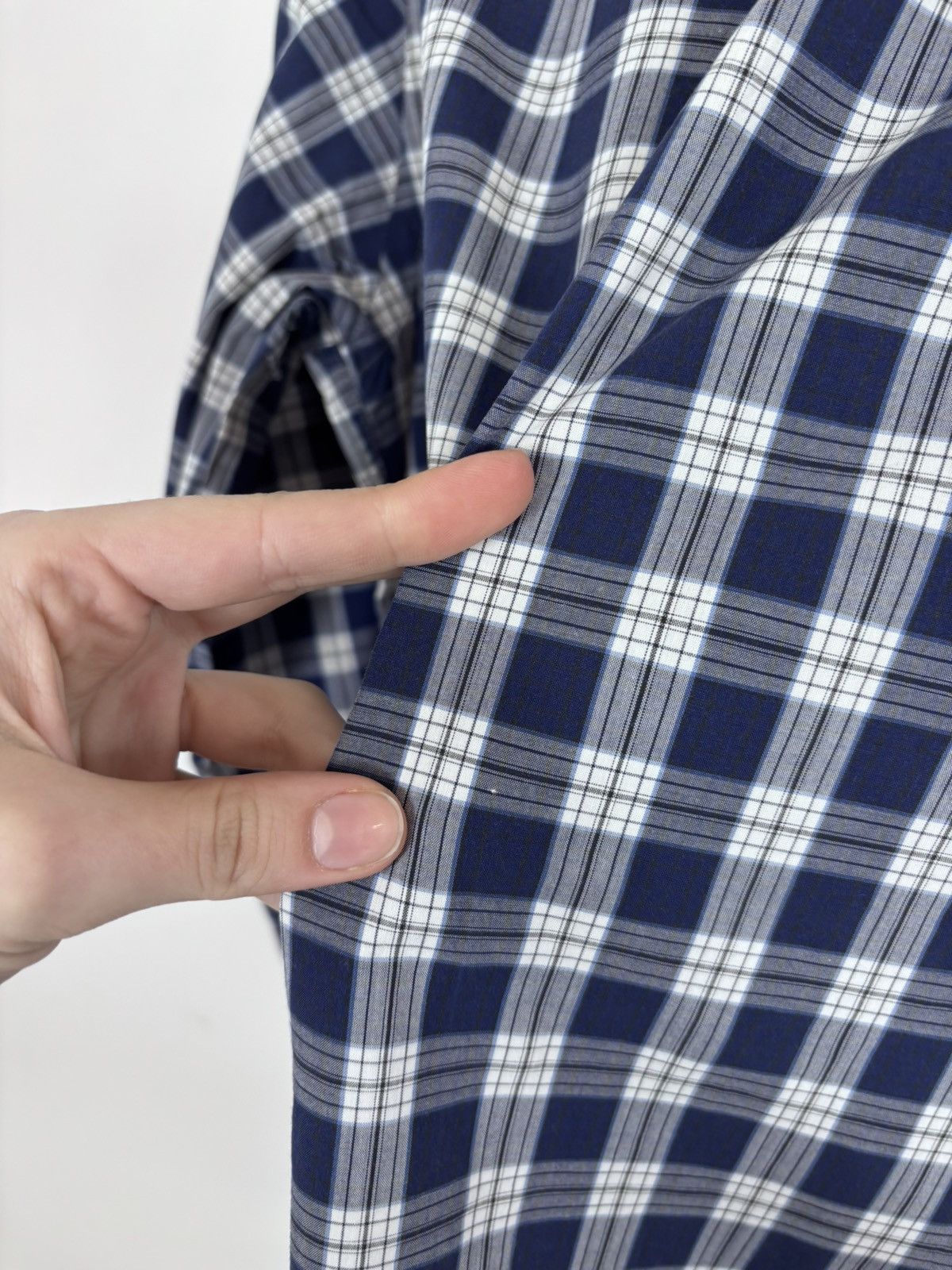 Just Cavalli Just Cavalli Race Men’s Blue Checkered Long Sleeve Shirt Size US M / EU 48-50 / 2 - 16 Thumbnail