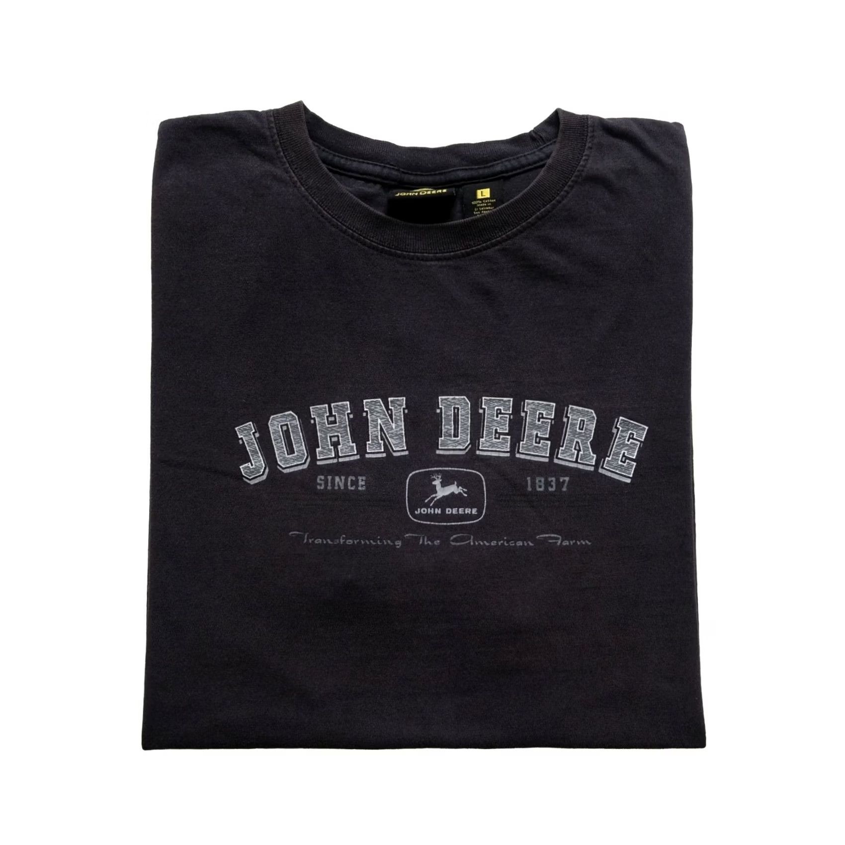John Deere VINTAGE John Deere T-Shirt 90s Graphic Print Tractor Cotton Black Sz L Men Shirt Mens Size US L / EU 52-54 / 3 - 2 Thumbnail