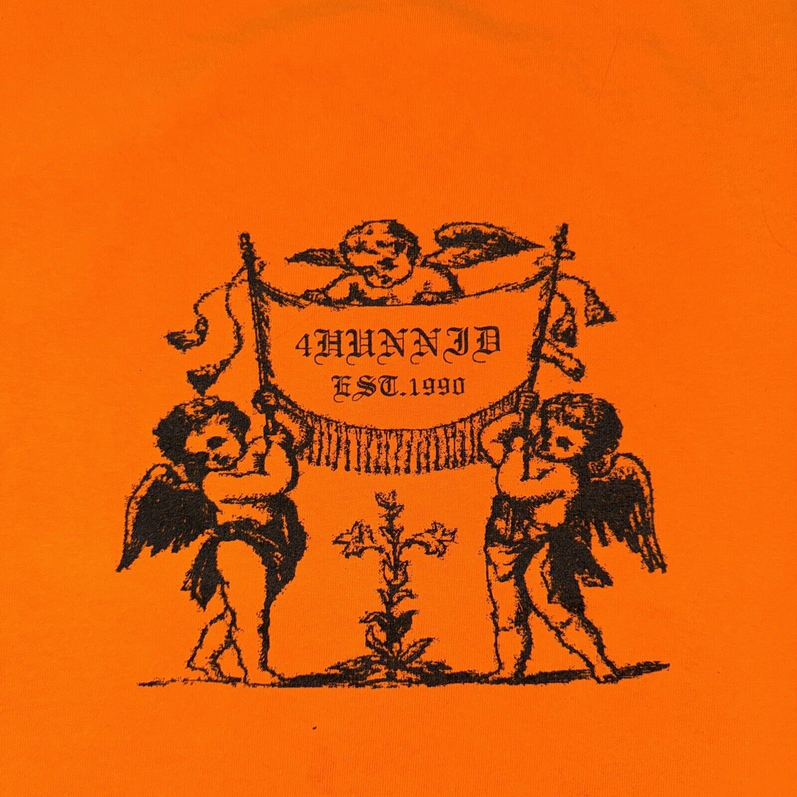 Band Tees × Vintage 4 Hunnid Angels T-Shirt Orange Medium 19x25.5 Size US M / EU 48-50 / 2 - 2 Thumbnail