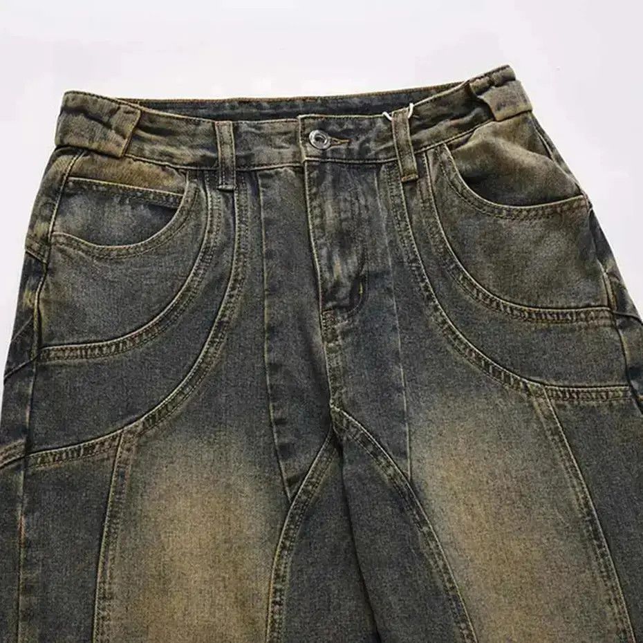 Japanese Brand Patchwork Loose Baggy Jeans Size US 32 / EU 48 - 2 Thumbnail