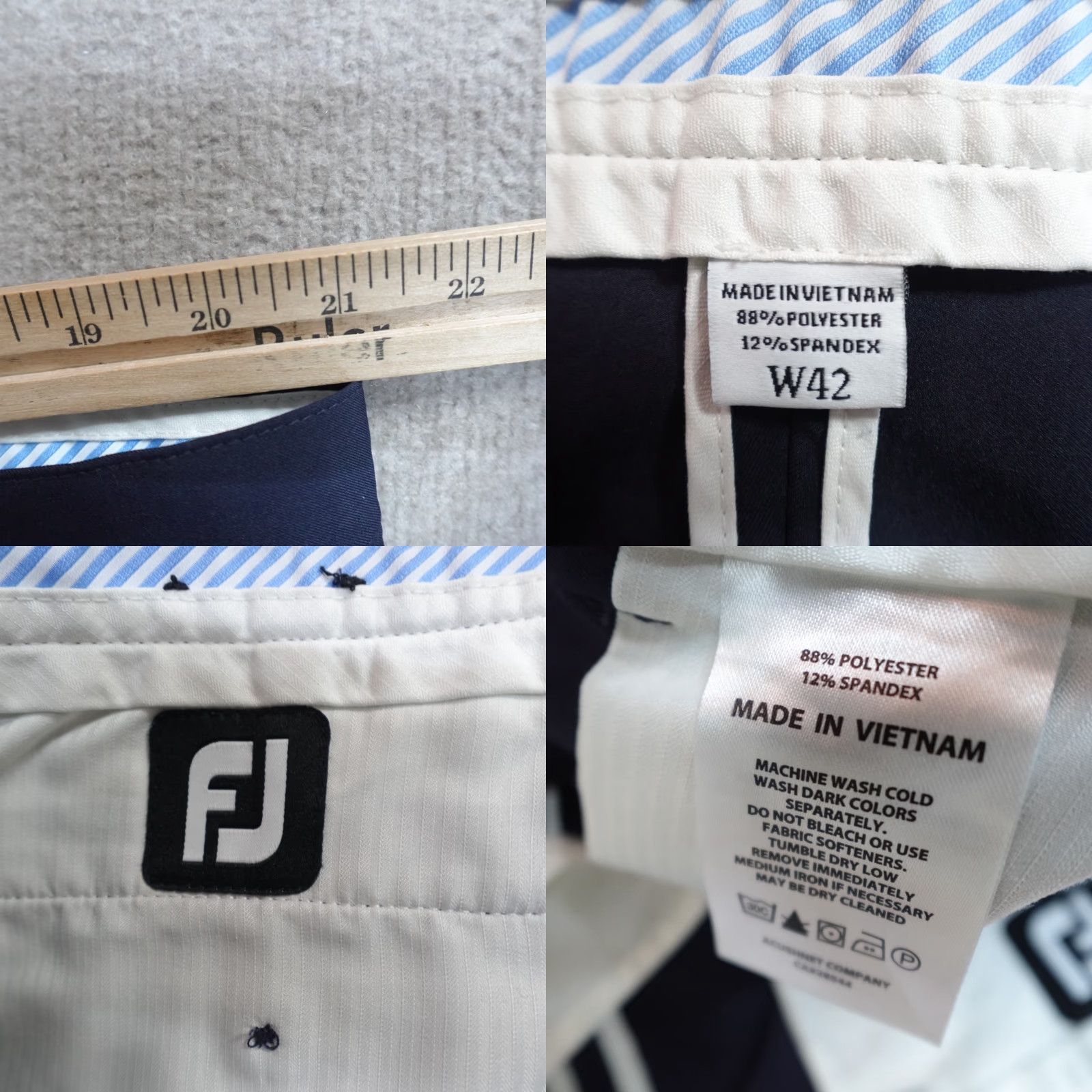 Footjoy FootJoy Shorts 42 Blue Navy Solid Performance Golf Flat Front Stretch Men Regular Inseam 9.5 in Polyester Spandex Athletic Activewear Size US 42 / EU 58 - 8 Thumbnail