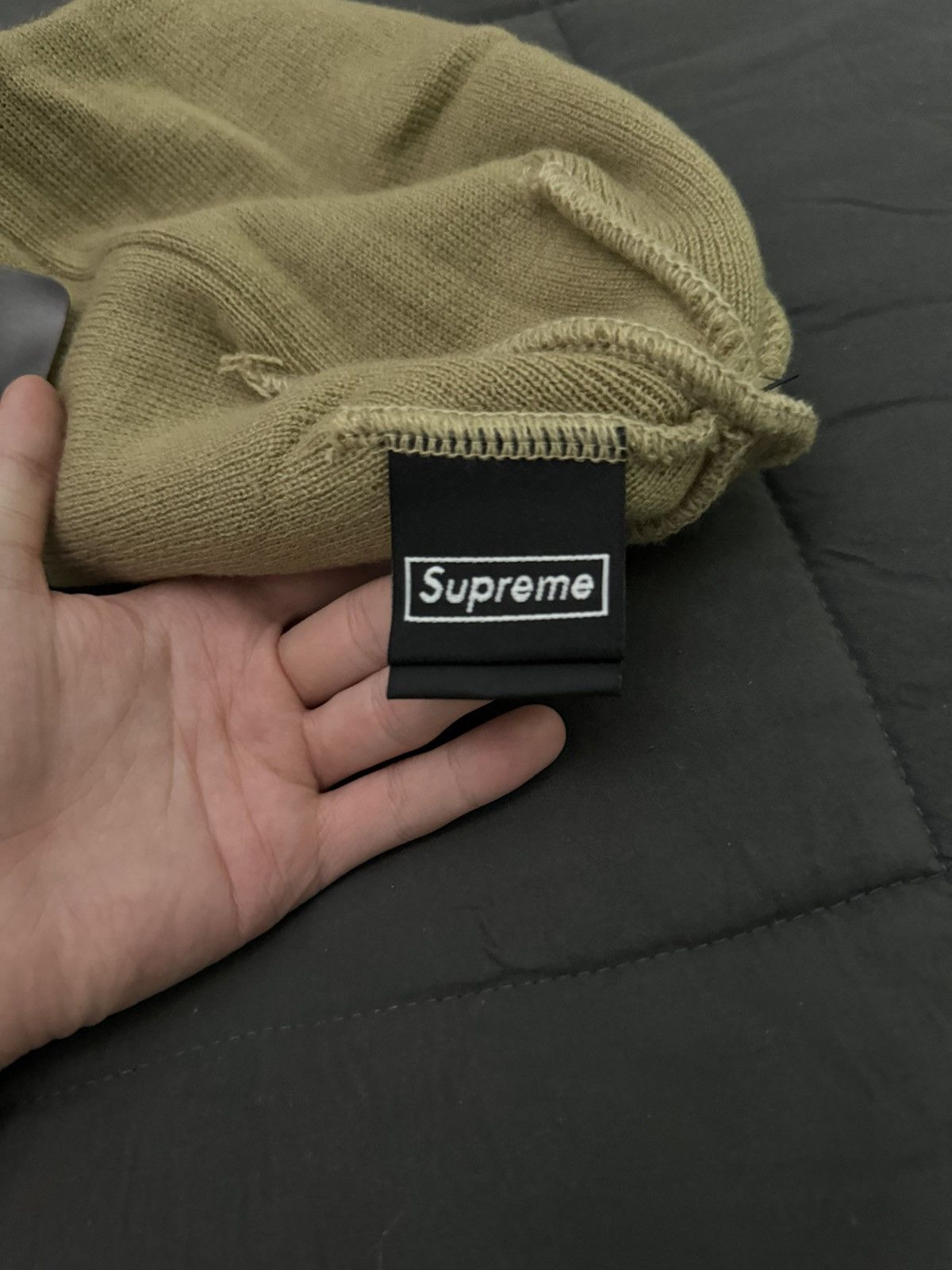 New Era × Supreme Supreme New Era Box Logo Beanie - Dark Sand (FW 23) Size ONE SIZE - 9 Thumbnail