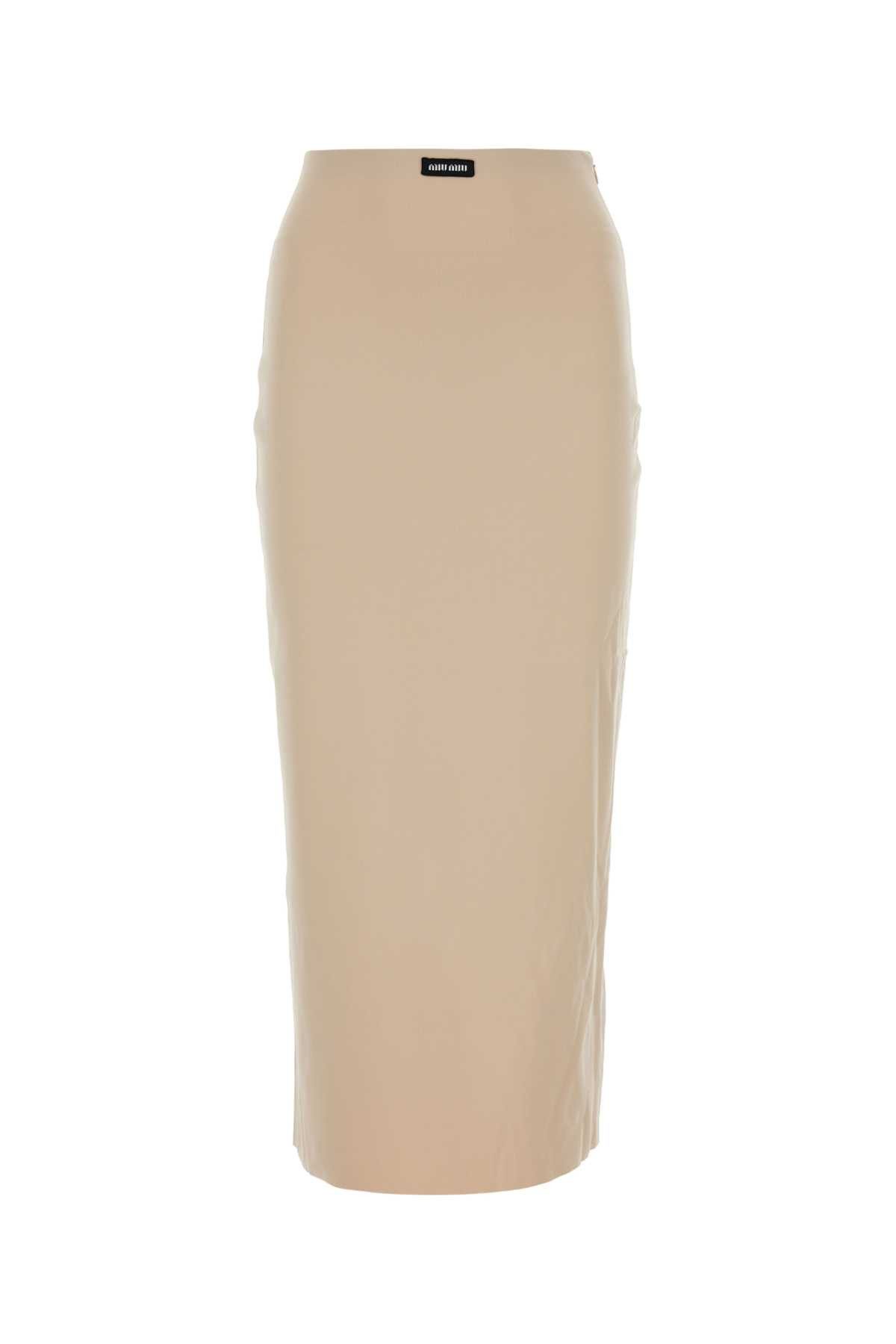 image of Miu Miu Skin Pink Stretch Nylon Skirt, Women's (Size 26)