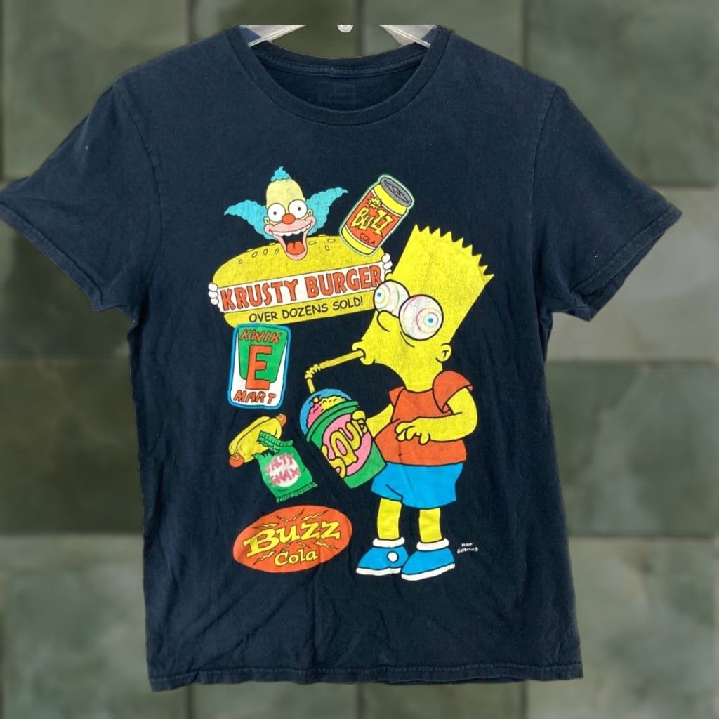 Vintage The Simpsons Mens TShirt Small Black Bart Krusty Burger Buzz Cola Size US S / EU 44-46 / 1 - 1 Thumbnail