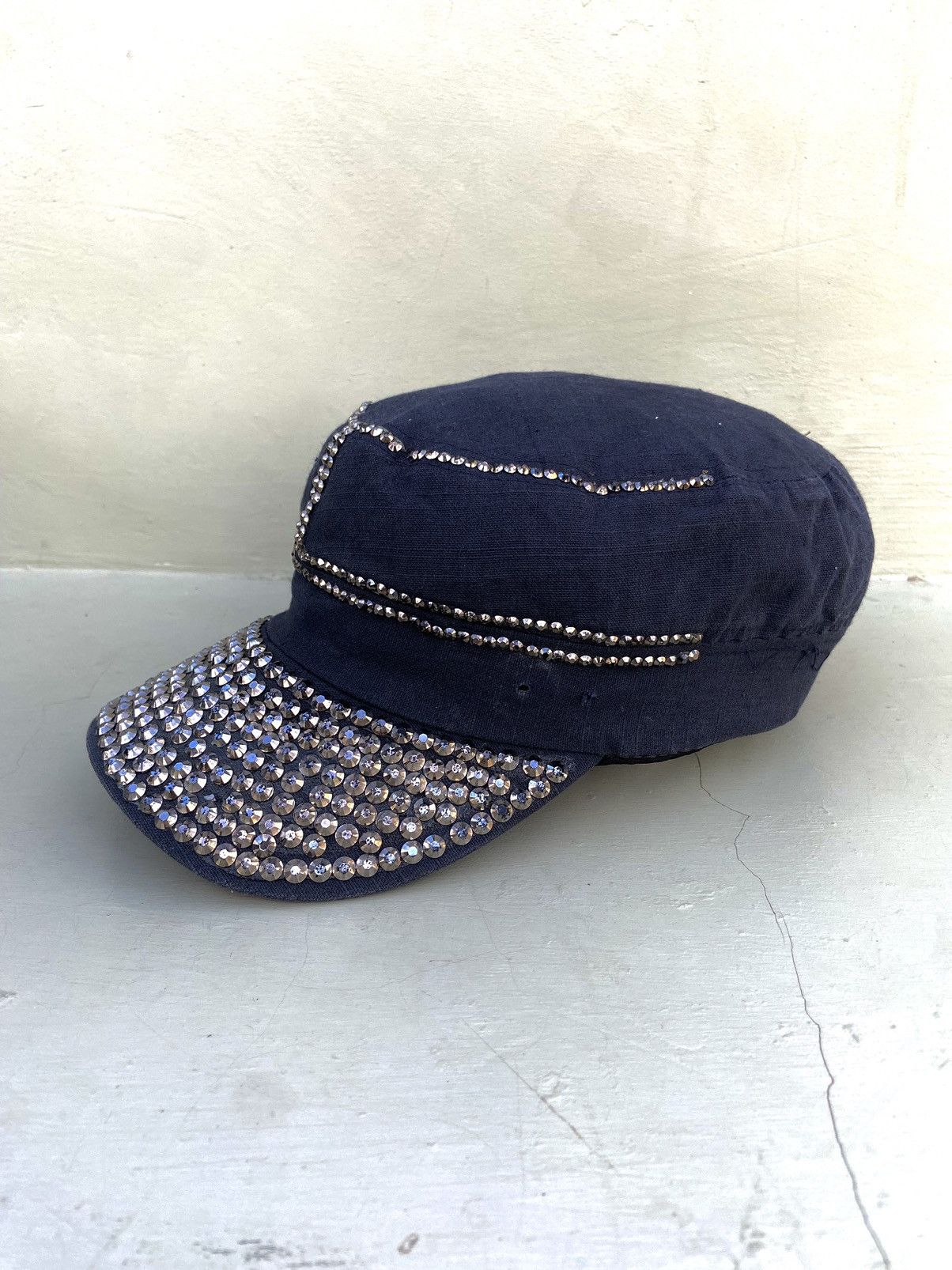 If Six Was Nine 2000s punk zircon studded patrol hat Size ONE SIZE - 3 Thumbnail