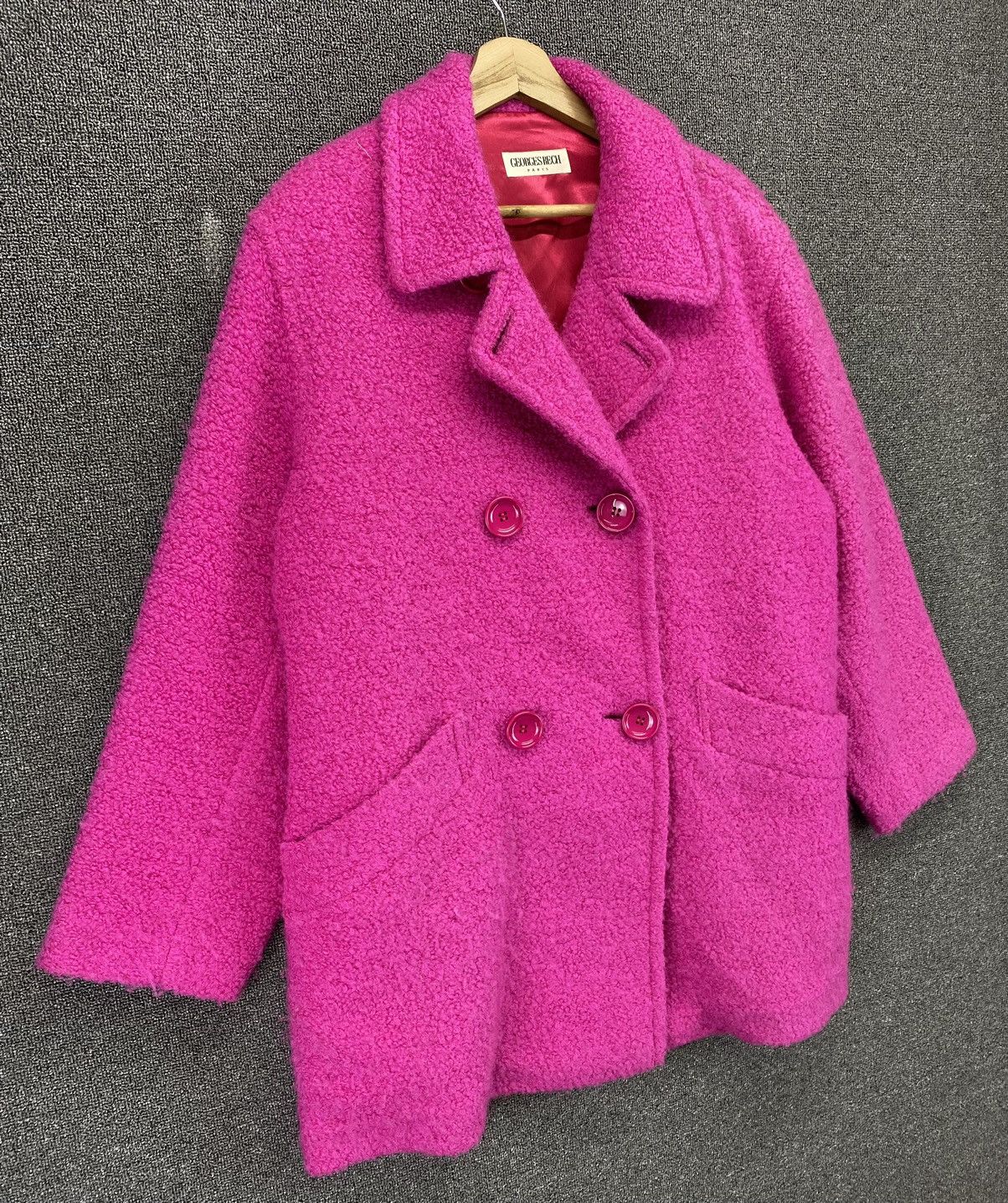 George Vintage George Rech Paris Wool Coat Jacket Size L / US 10 / IT 46 - 2 Thumbnail