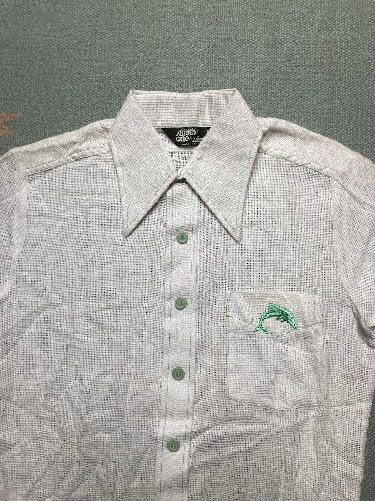 Vintage NEW VTG 70s polo shirt campus mesh sheer DEADSTOCK small Size US S / EU 44-46 / 1 - 2 Thumbnail