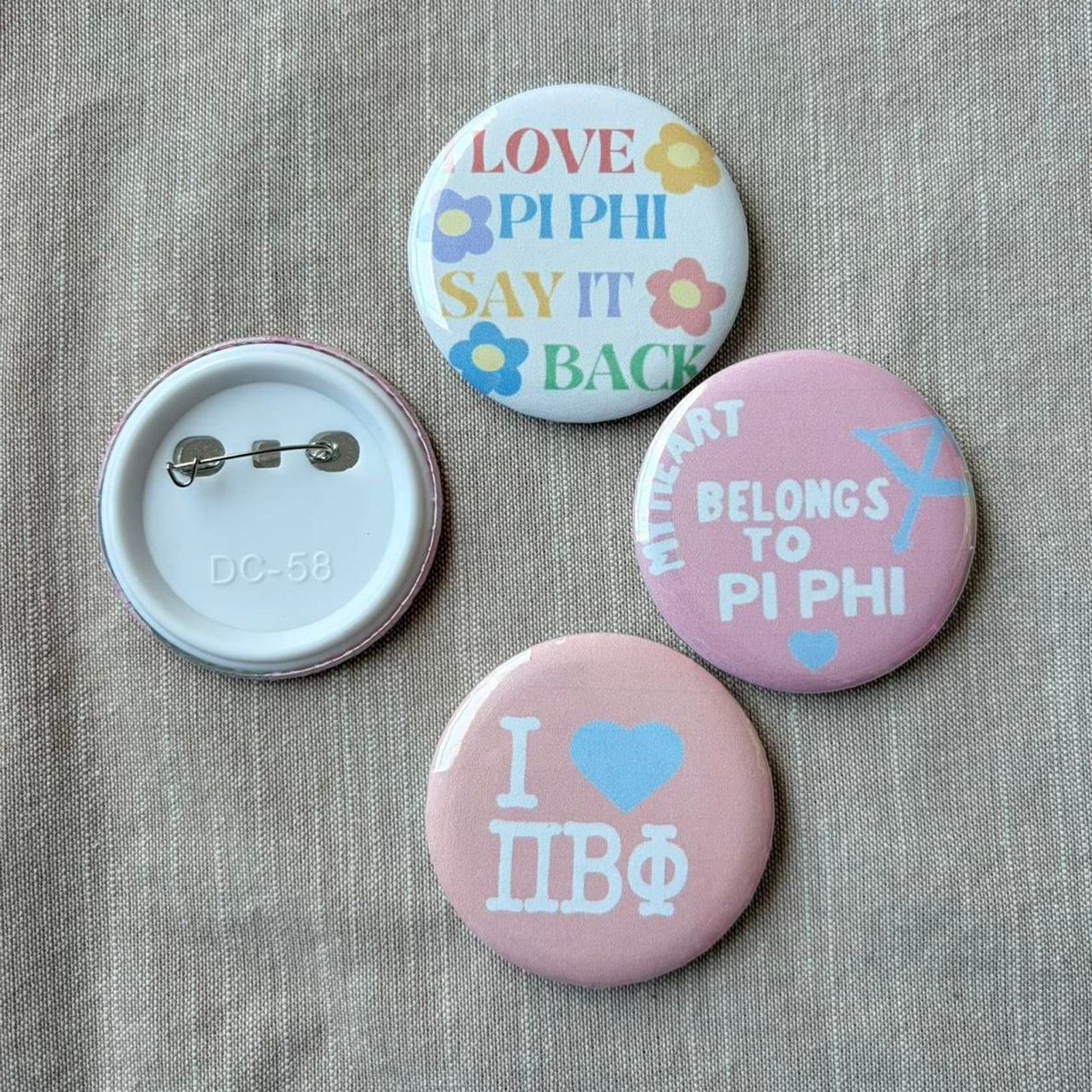 Handmade Pi beta phi sorority button Size ONE SIZE - 2 Thumbnail