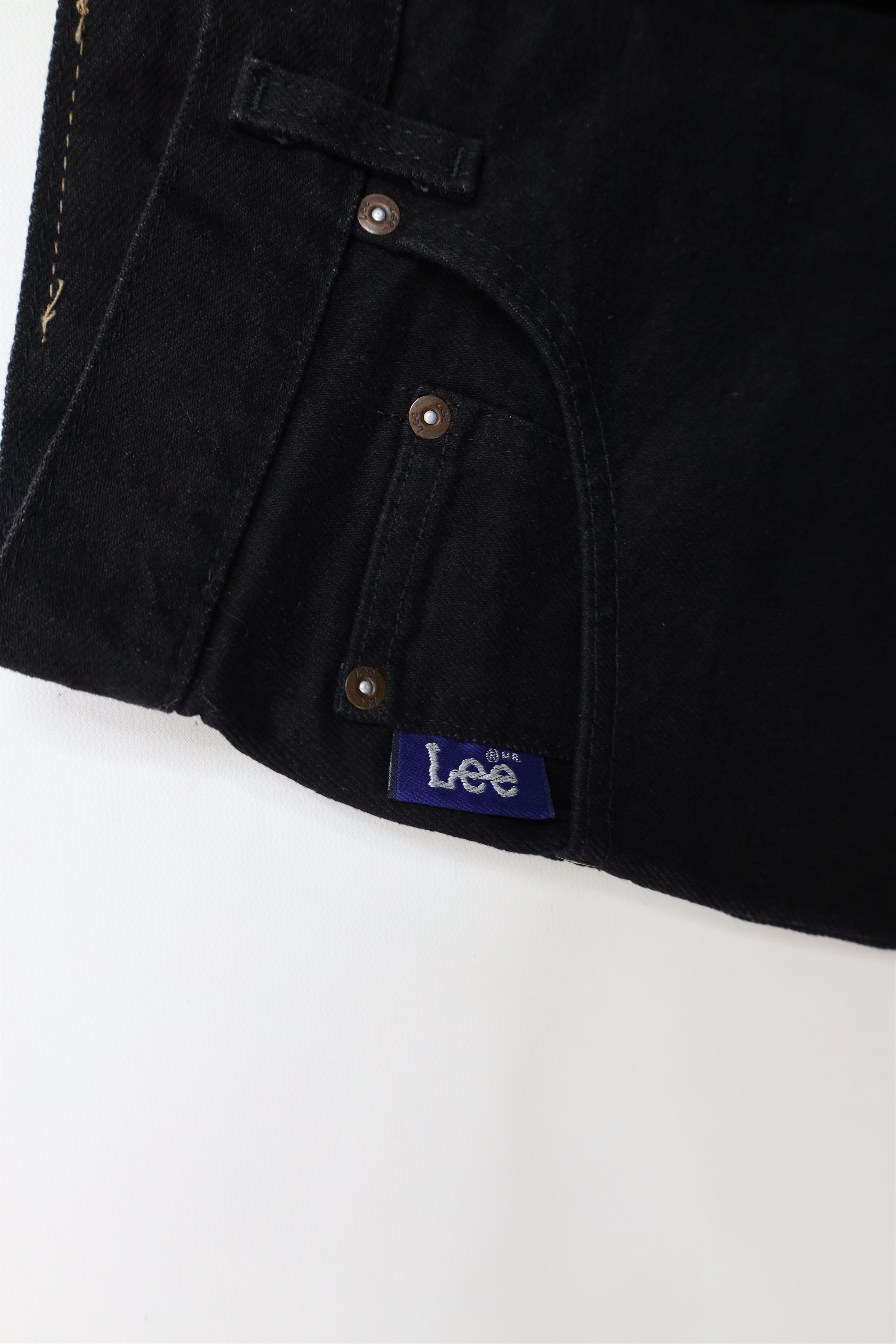 Lee × Vintage Deadstock Vintage 90s Lee Tapered Leg Denim Jeans Black USA Size US 28 / EU 44 - 7 Thumbnail