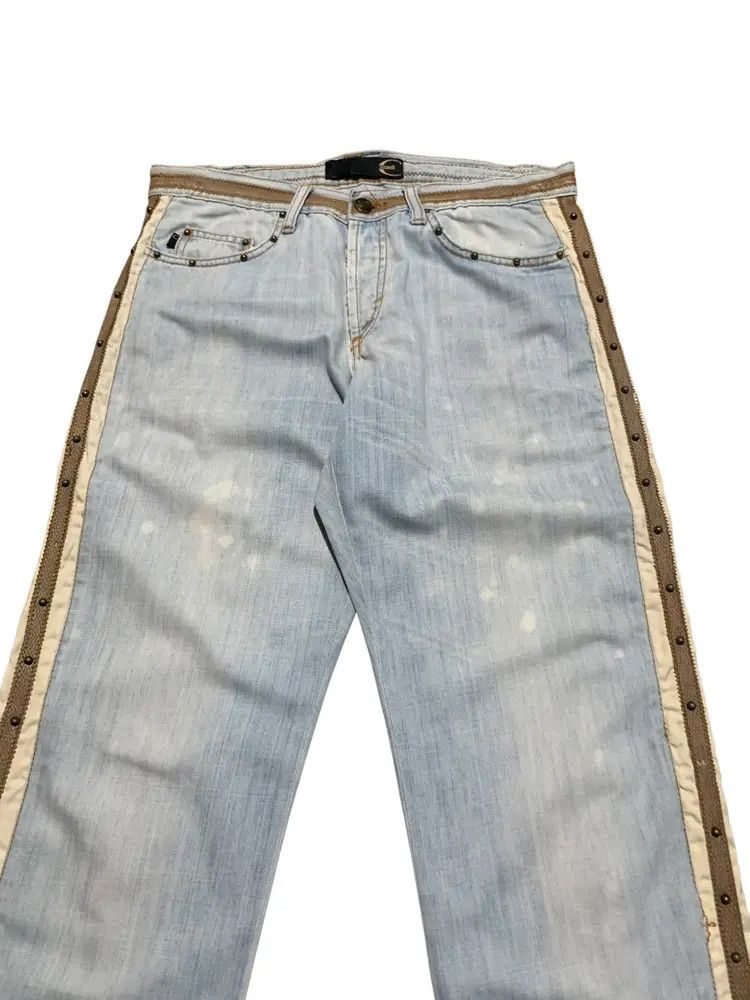 Just Cavalli Vintage Cavalli studded punk leather taped snake skin denim Size US 31 - 5 Thumbnail