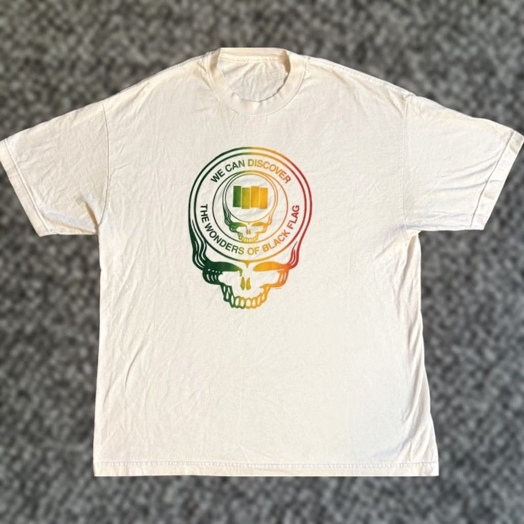 Vintage VINTAGE Grateful Dead Black Flag The Wonders Of WOBF Jeremy Dean Shirt XL White Graphic Print Punk Rock Band 90s Mens Size US XL / EU 56 / 4 - 1 Thumbnail