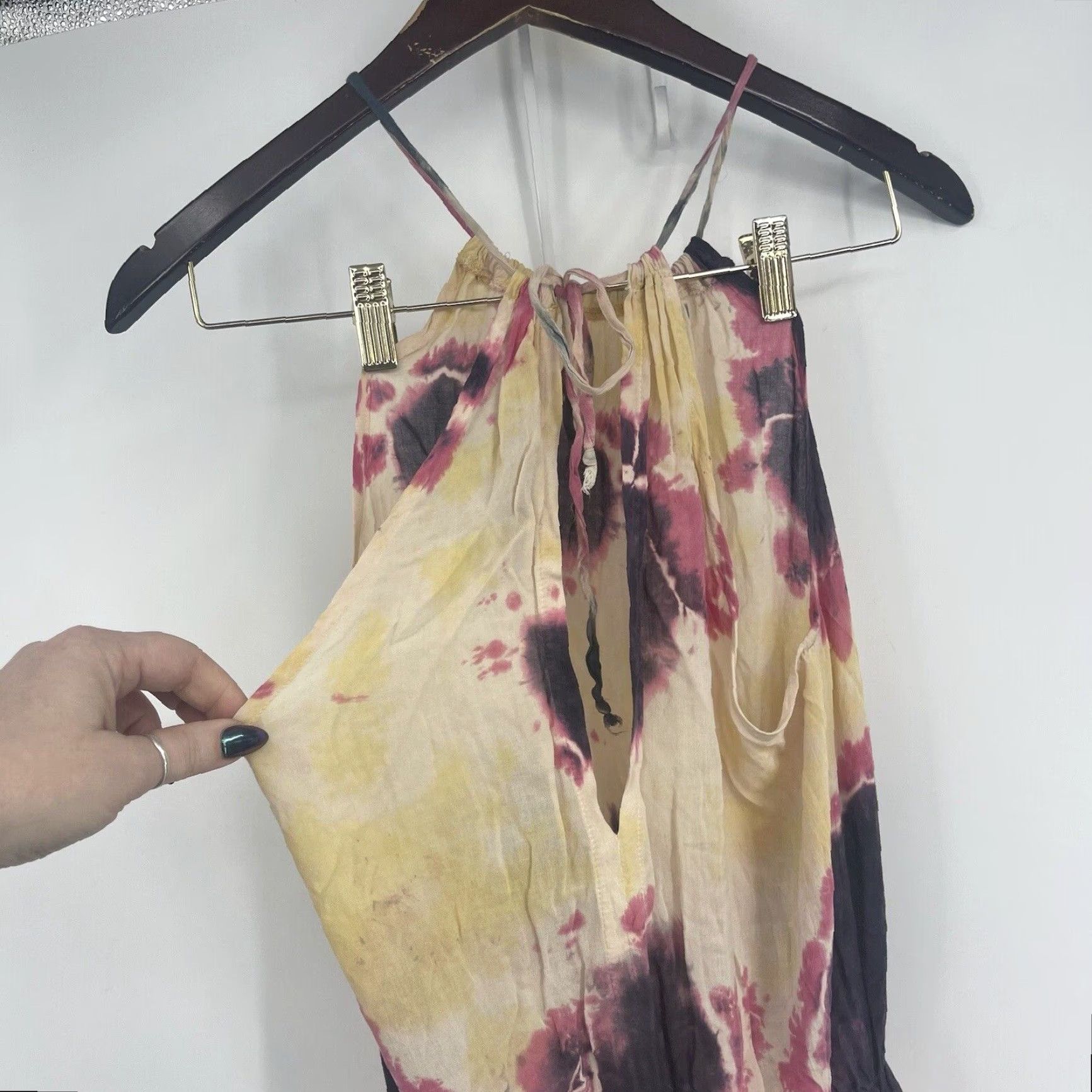 Vintage Blu Moon Maxi Dress Womens XS Tie Dye Halter Blouson Long Sundress Boho Cottage Moon Bohemian Size XS / US 0-2 / IT 36-38 - 7 Thumbnail