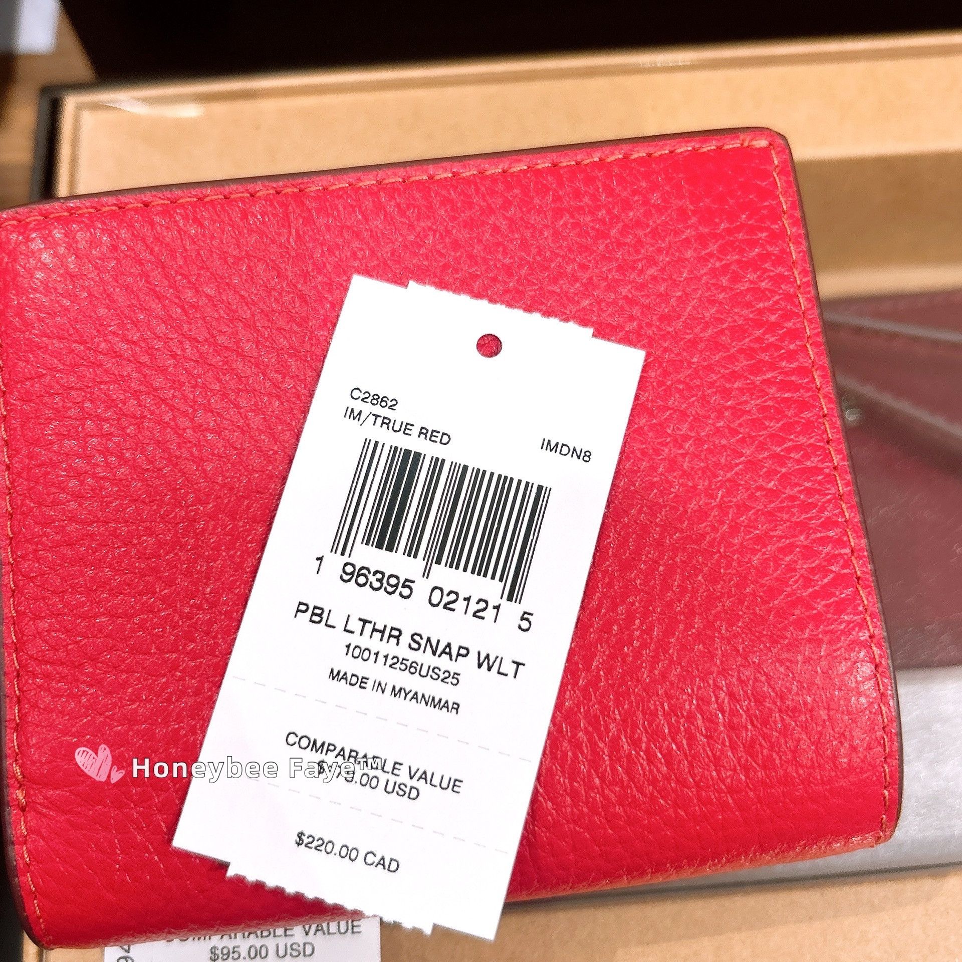 Coach Snap Wallet C2862 Gold/True Red Size ONE SIZE - 6 Thumbnail