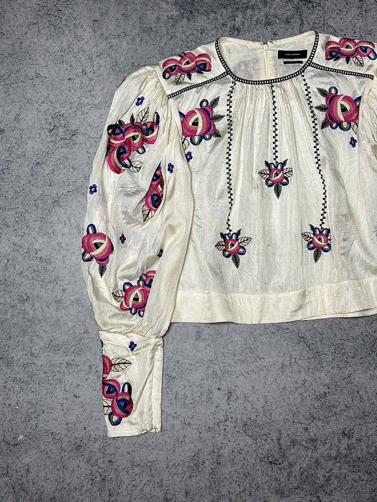 Isabel Marant Isabel Marant Ciameli Embroidered Floral Silk Blouse Size M / US 6-8 / IT 42-44 - 2 Thumbnail