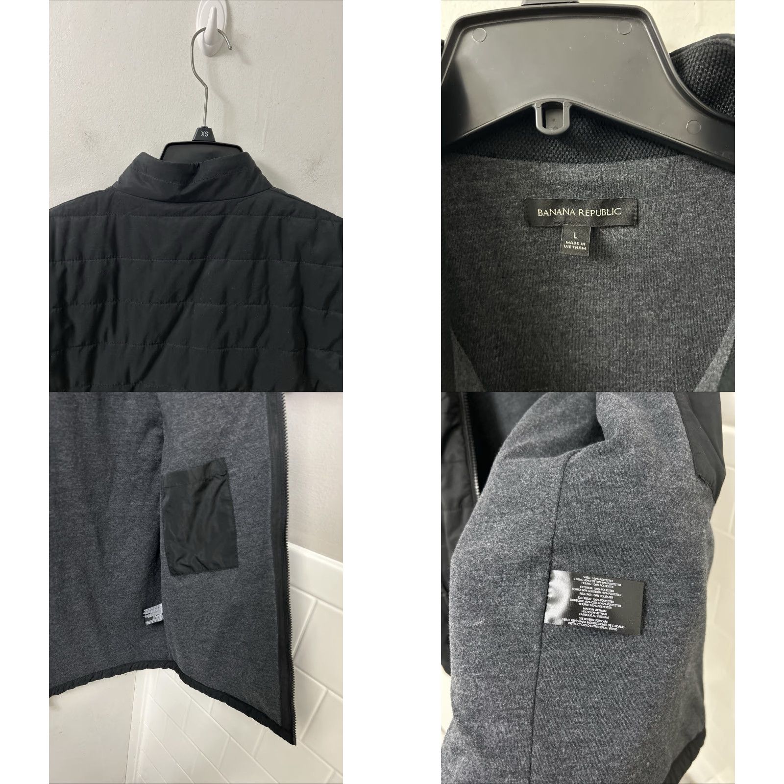 Banana Republic Banana Republic Puffer Vest Men Large Black Quilted Full Zip Sleeveless Jacket Size US L / EU 52-54 / 3 - 8 Thumbnail