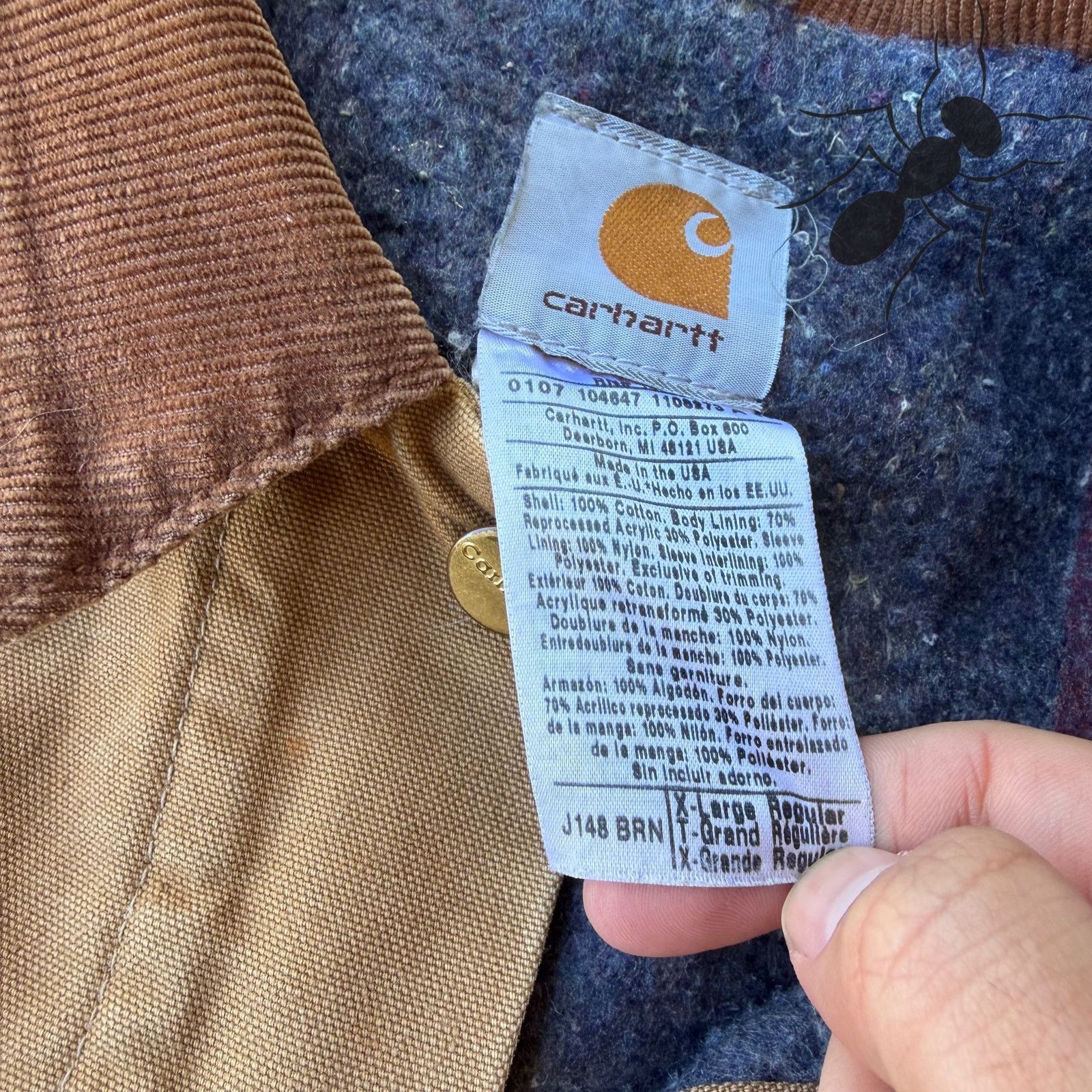 Vintage Y2K Carhartt J148 Brown trucker work wear jacket