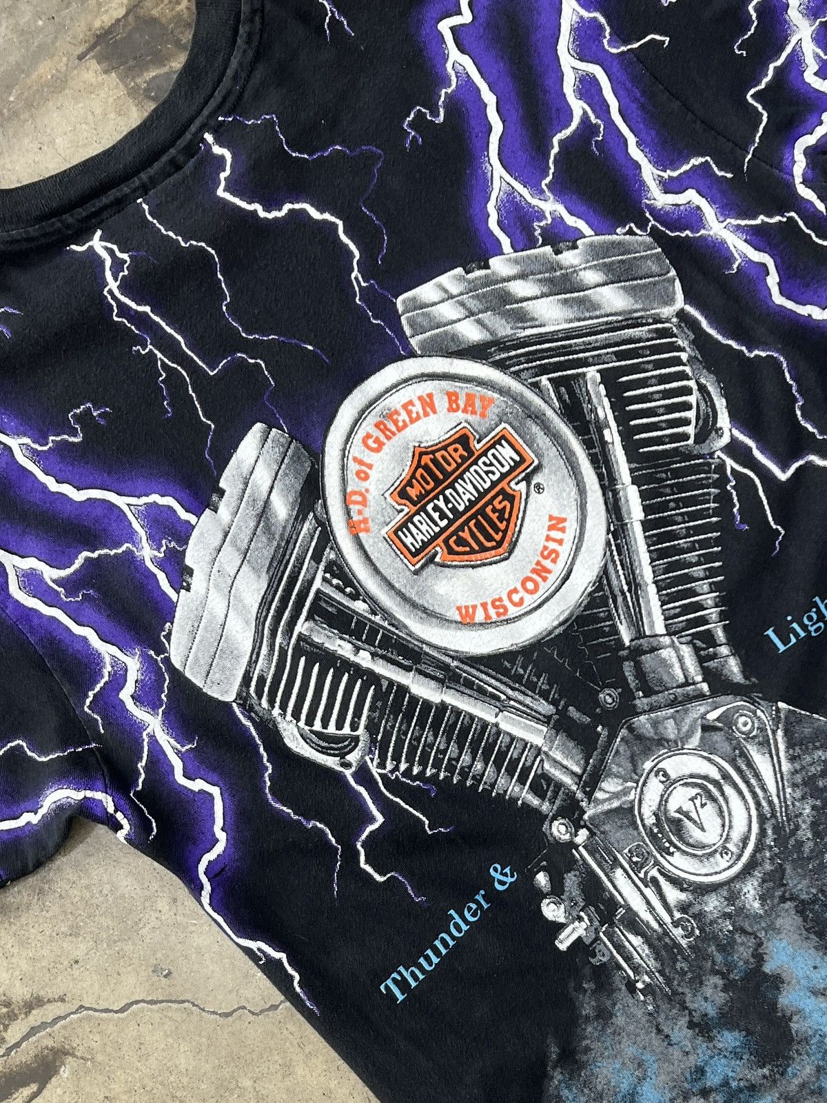 Harley Davidson Vintage Harley Davidson Lightning Panhead Tee Medium Size US M / EU 48-50 / 2 - 4 Thumbnail
