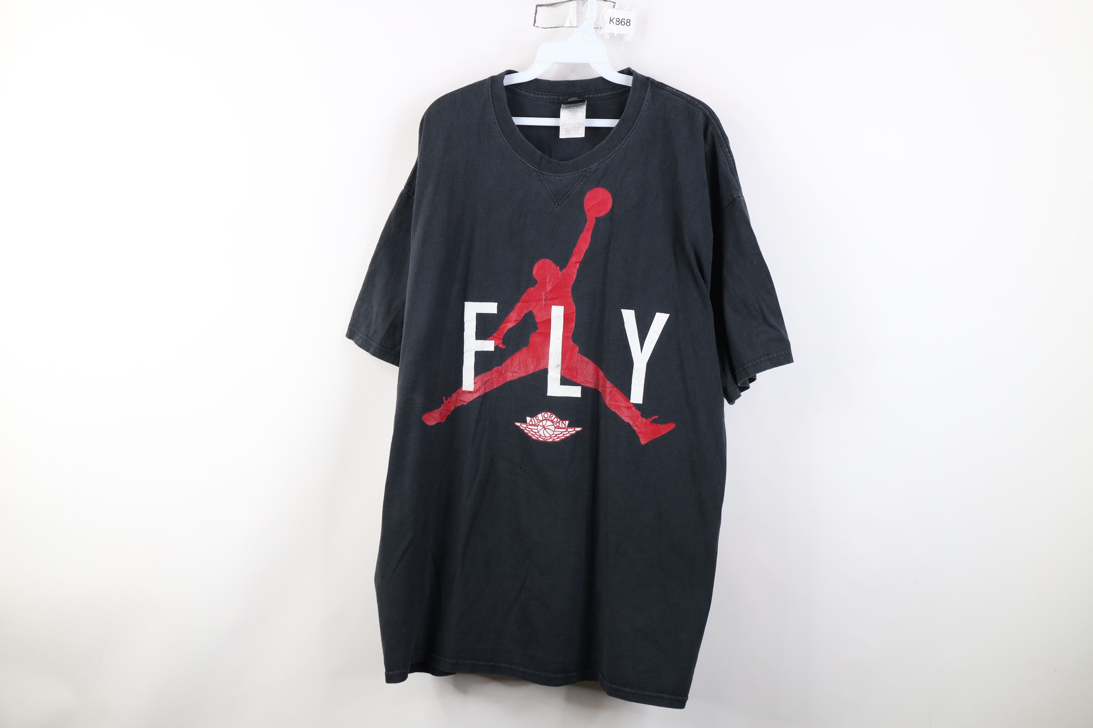 Nike Vintage Nike Air Jordan Spell Out Fly Jumpman Wings T-Shirt Size US XL / EU 56 / 4 - 1 Thumbnail