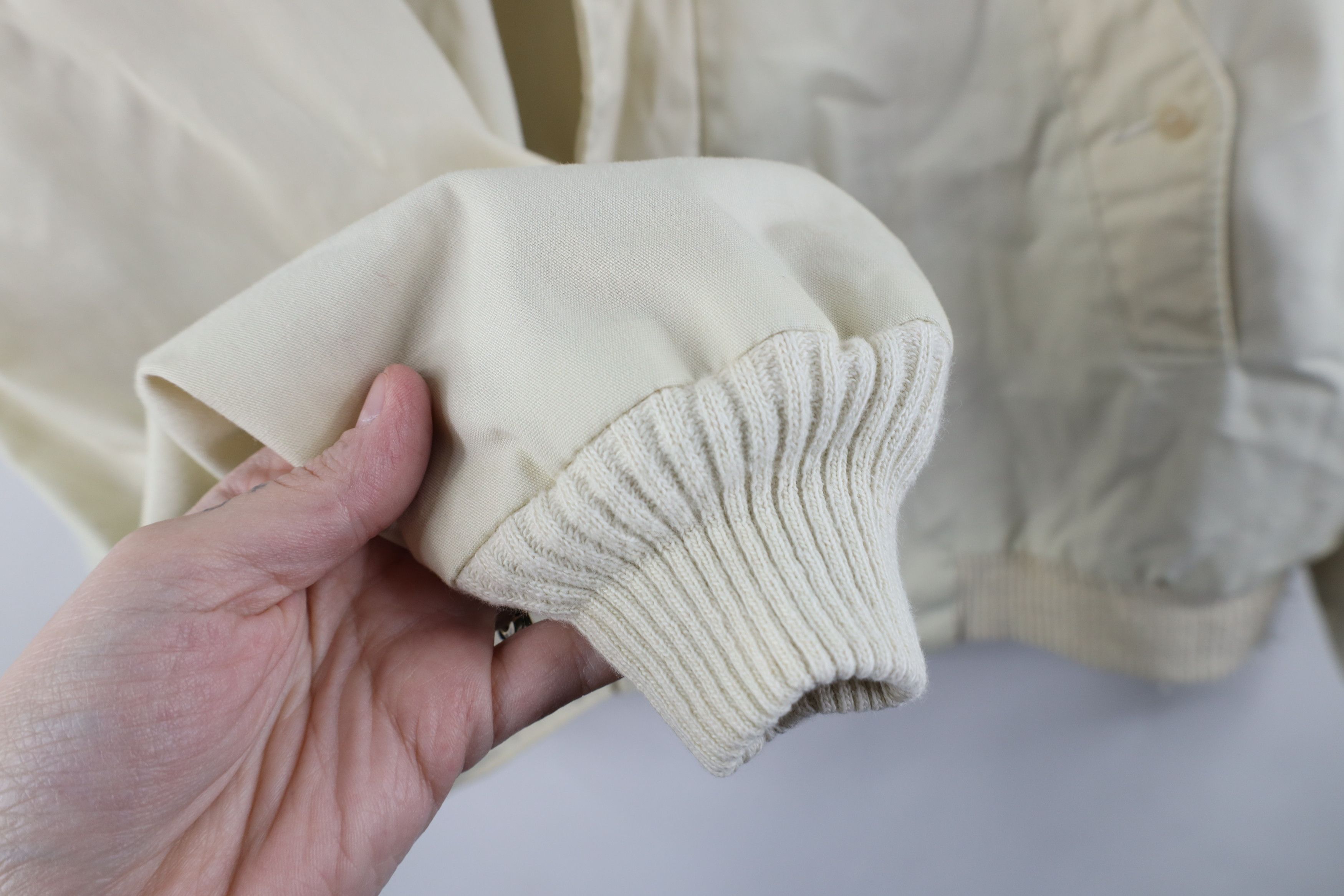 Vintage Vintage 70s Streetwear Cafe Racer Bomber Jacket Cream USA Size US XXL / EU 58 / 5 - 8 Thumbnail