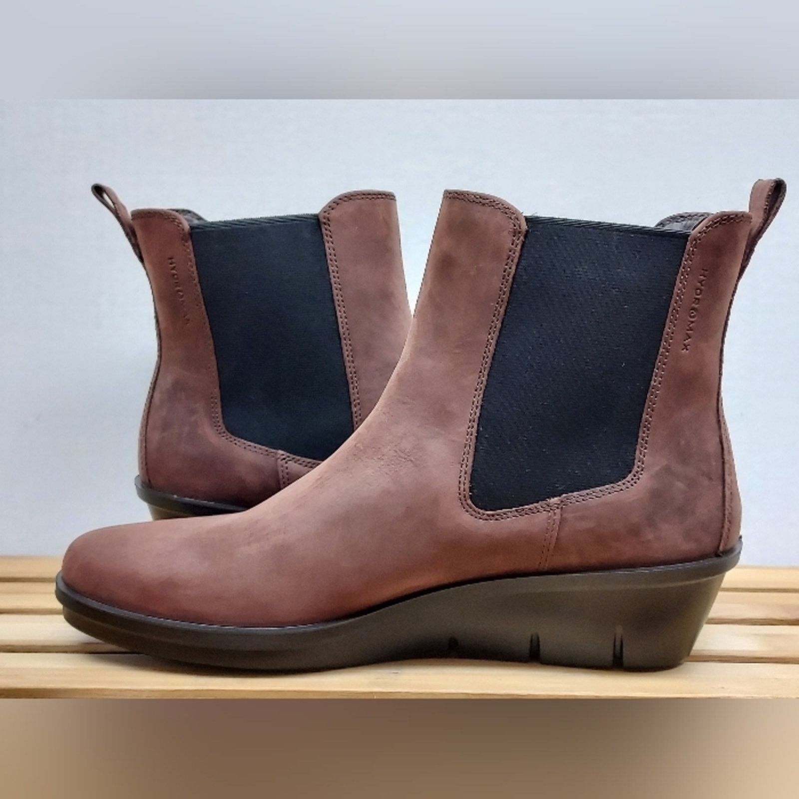 Ecco ECCO Womens Brown Skyler Wedge Leather Ankle Boots Size 10 Size US 10 / IT 40 - 10 Thumbnail