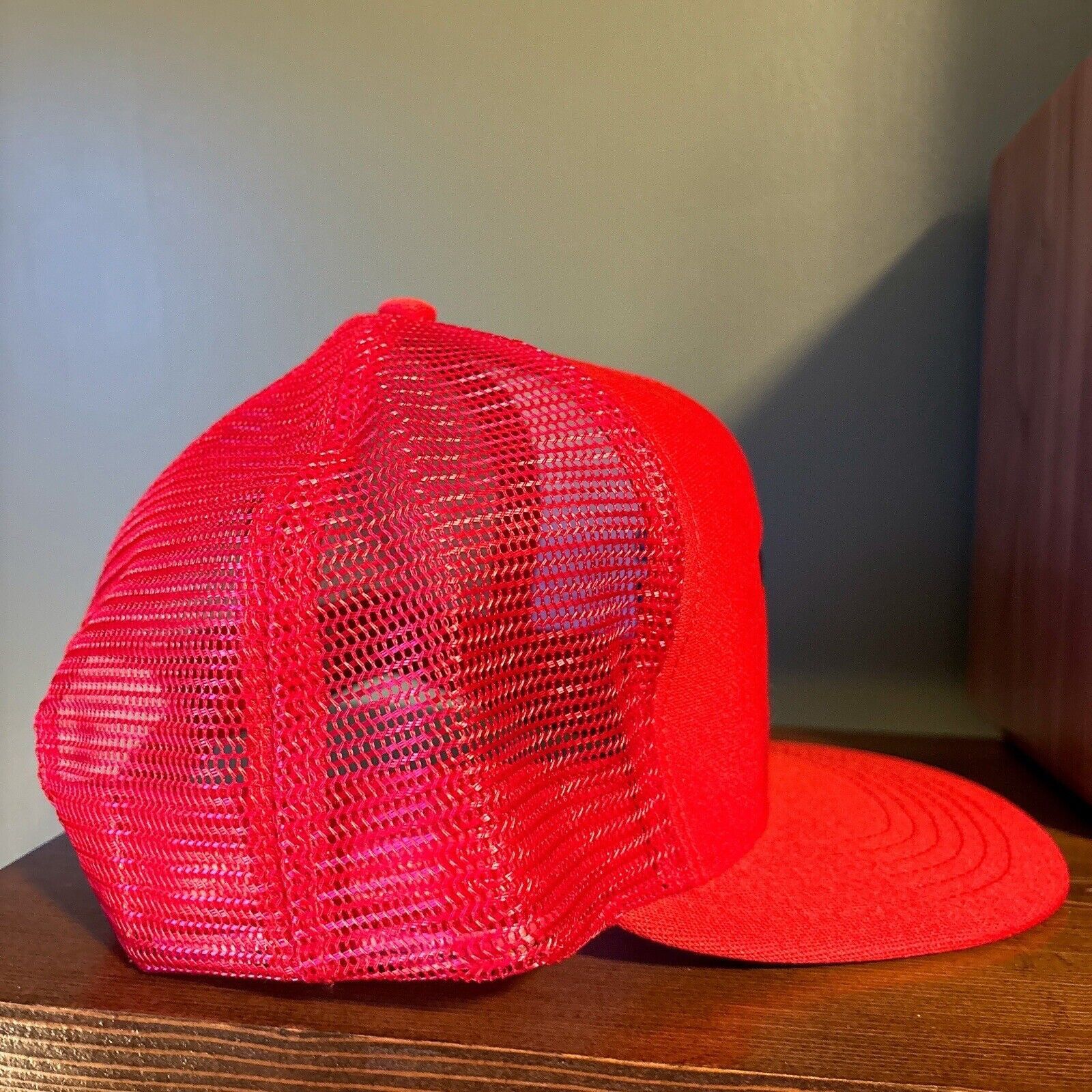 Designer Vintage TAG Sample Red Mesh Trucker Snapback Hat Size ONE SIZE - 5 Thumbnail