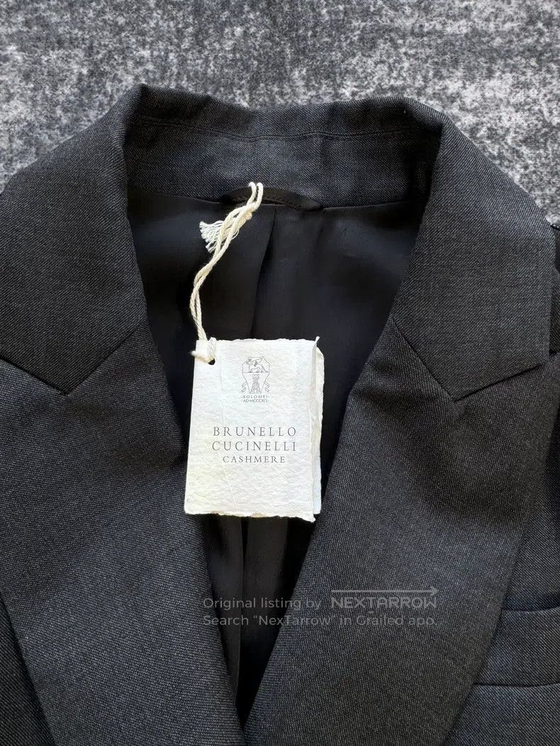 Brunello Cucinelli Brunello Cucinelli New Wool Double Breasted Beaded Size S / US 4 / IT 40 - 4 Thumbnail