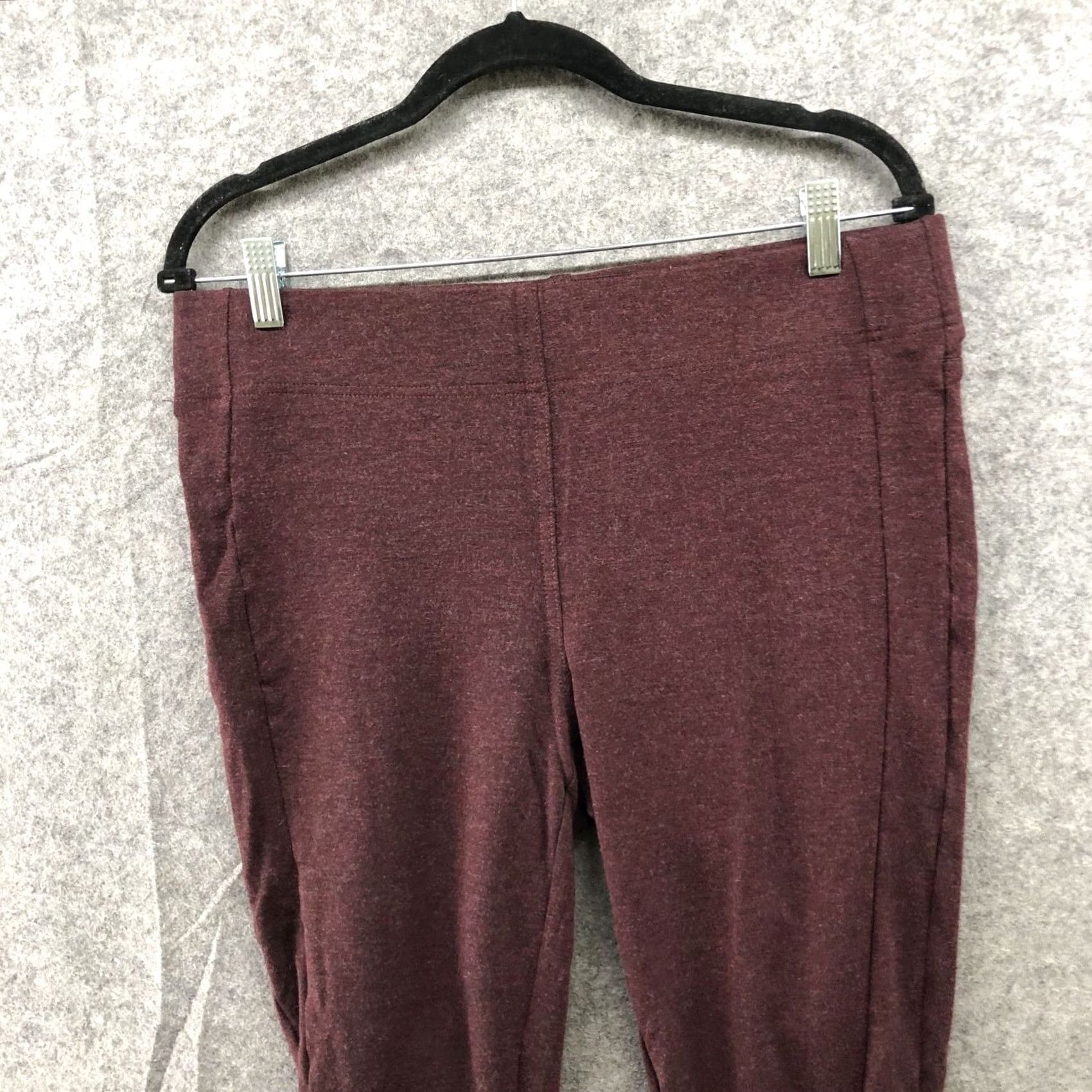 Loft LOFT Ann Taylor Leggings Womens L Wine Red Burgundy Knit Lounge Pull On Ankle 25in Inseam Elastic Waist Comfort Boyfriends? Size 36" / US 14 / IT 50 - 3 Thumbnail