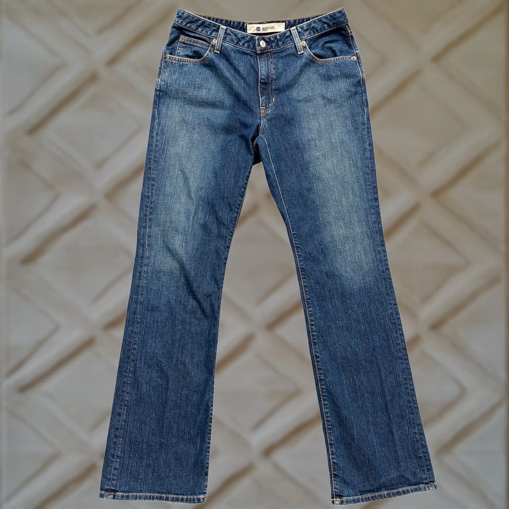 Gap VINTAGE Gap Jeans 12 LONG Blue Y2K Boot Cut Mid Rise Stretch Denim Size 34" / US 12 / IT 48 - 1 Thumbnail