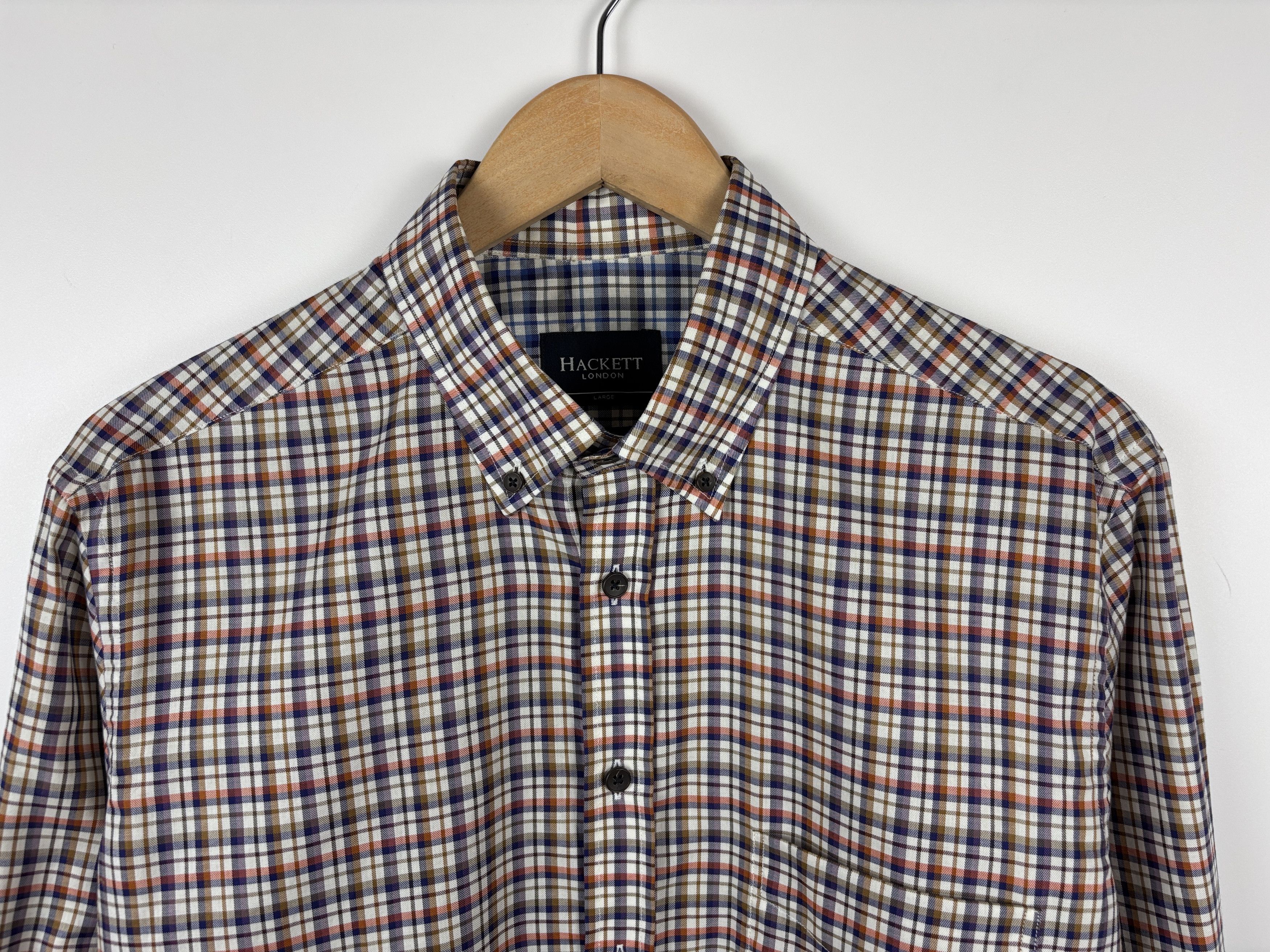 Hackett Hackett London by Thomas Mason Button Check Shirt Slim Fit Size US L / EU 52-54 / 3 - 2 Thumbnail
