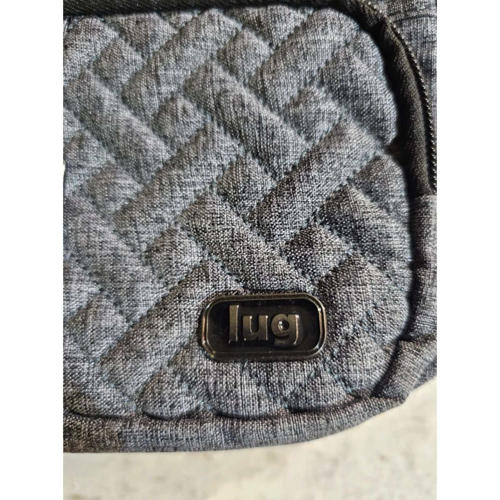 Vintage Lug Carousel Crossbody Bag Heather Gray Fabric with Adjustable/Removable Strap Women 9x6 in Gray Quilted Solid Size ONE SIZE - 3 Thumbnail