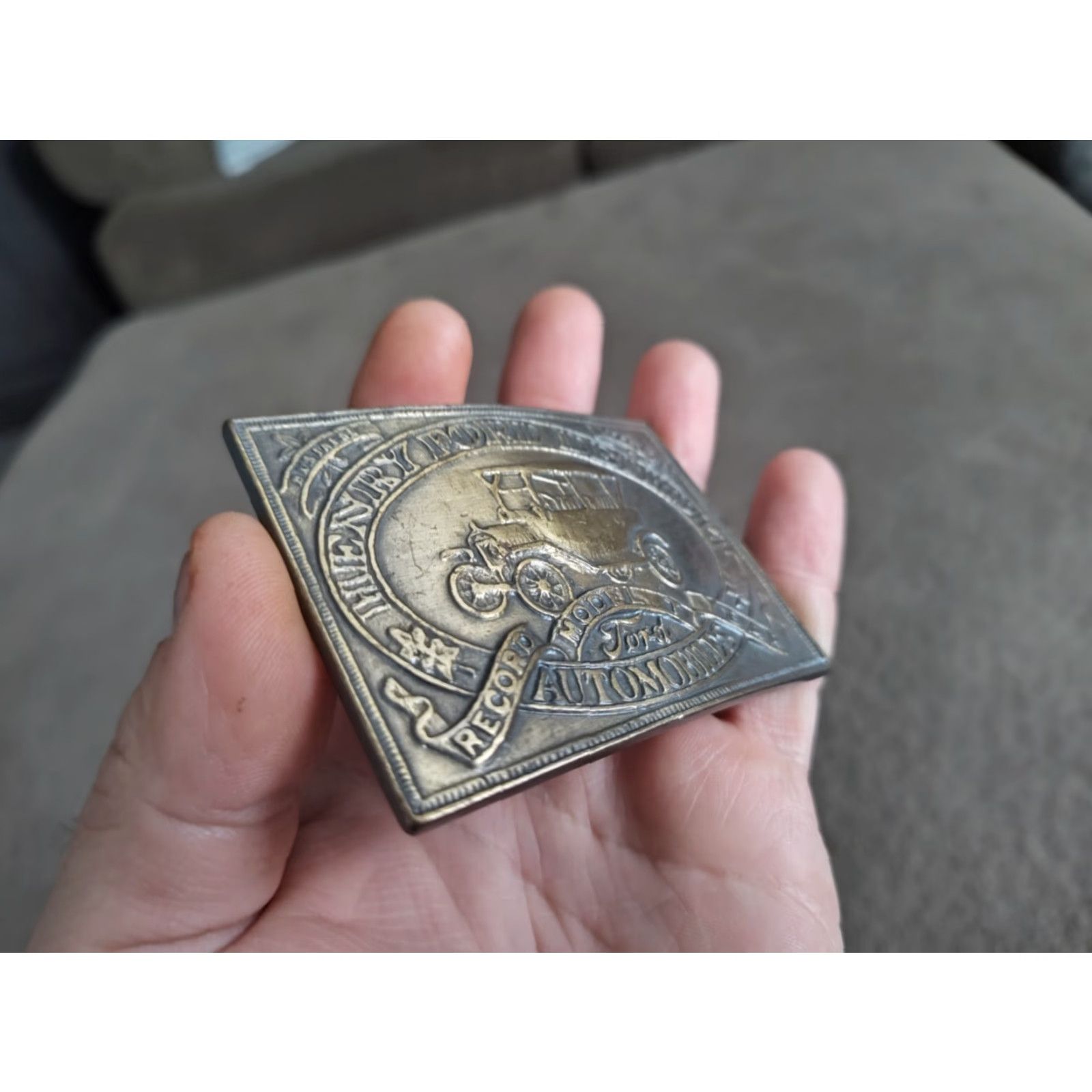 Ford VINTAGE Ford Model T Belt Buckle Auto Car Manufacture Bronze Brass Unisex Size ONE SIZE - 6 Thumbnail