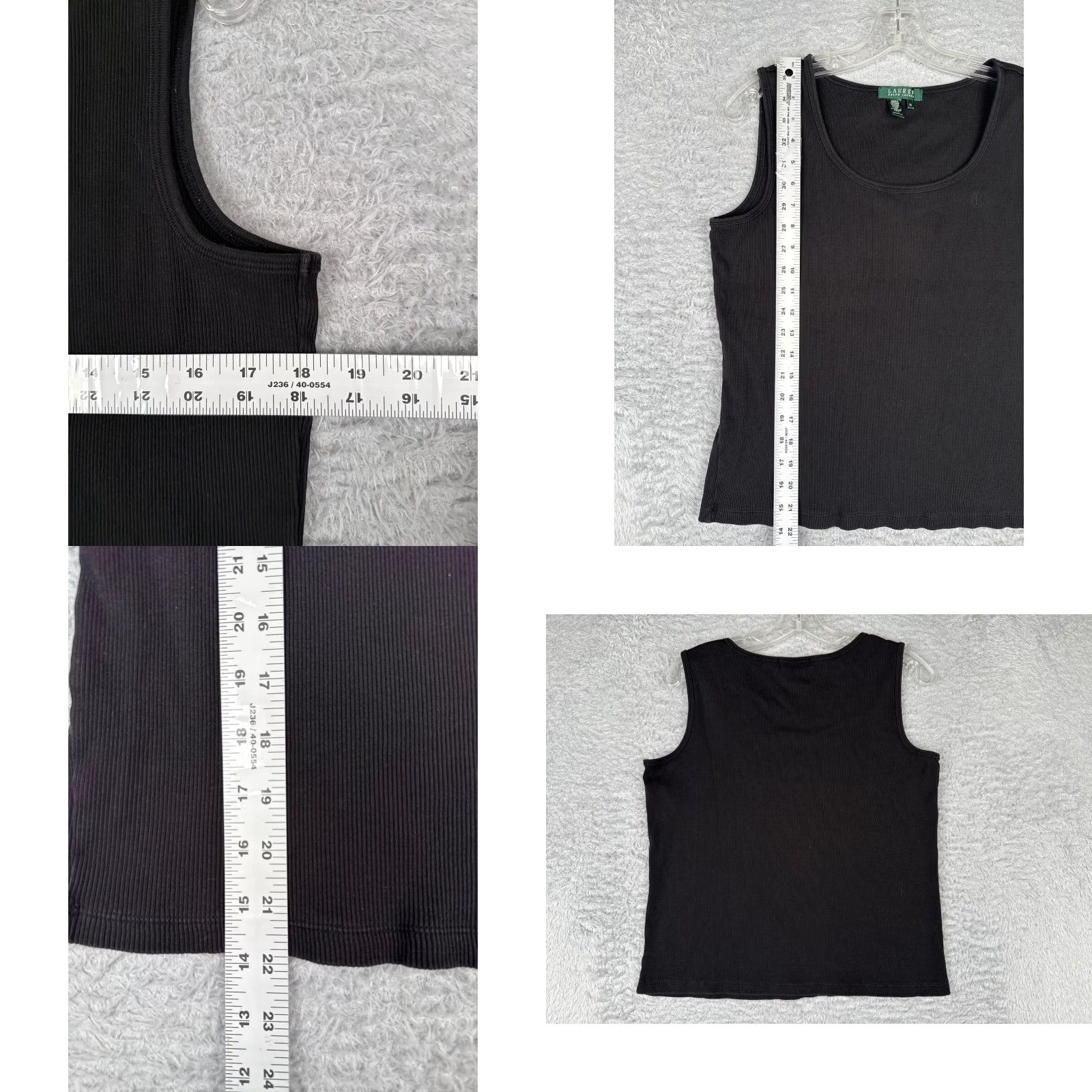 Ralph Lauren Lauren Ralph Lauren Black Tank Shirt Women 1X Floral Scoop Neck Cotton Size XL / US 12-14 / IT 48-50 - 8 Thumbnail