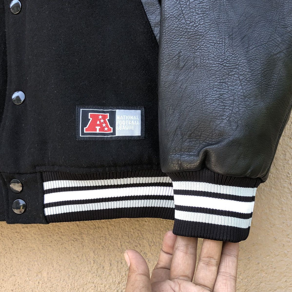 NFL NFL Majestic Raiders Letterman Wool Leather Varsity Jacket Size US L / EU 52-54 / 3 - 9 Thumbnail