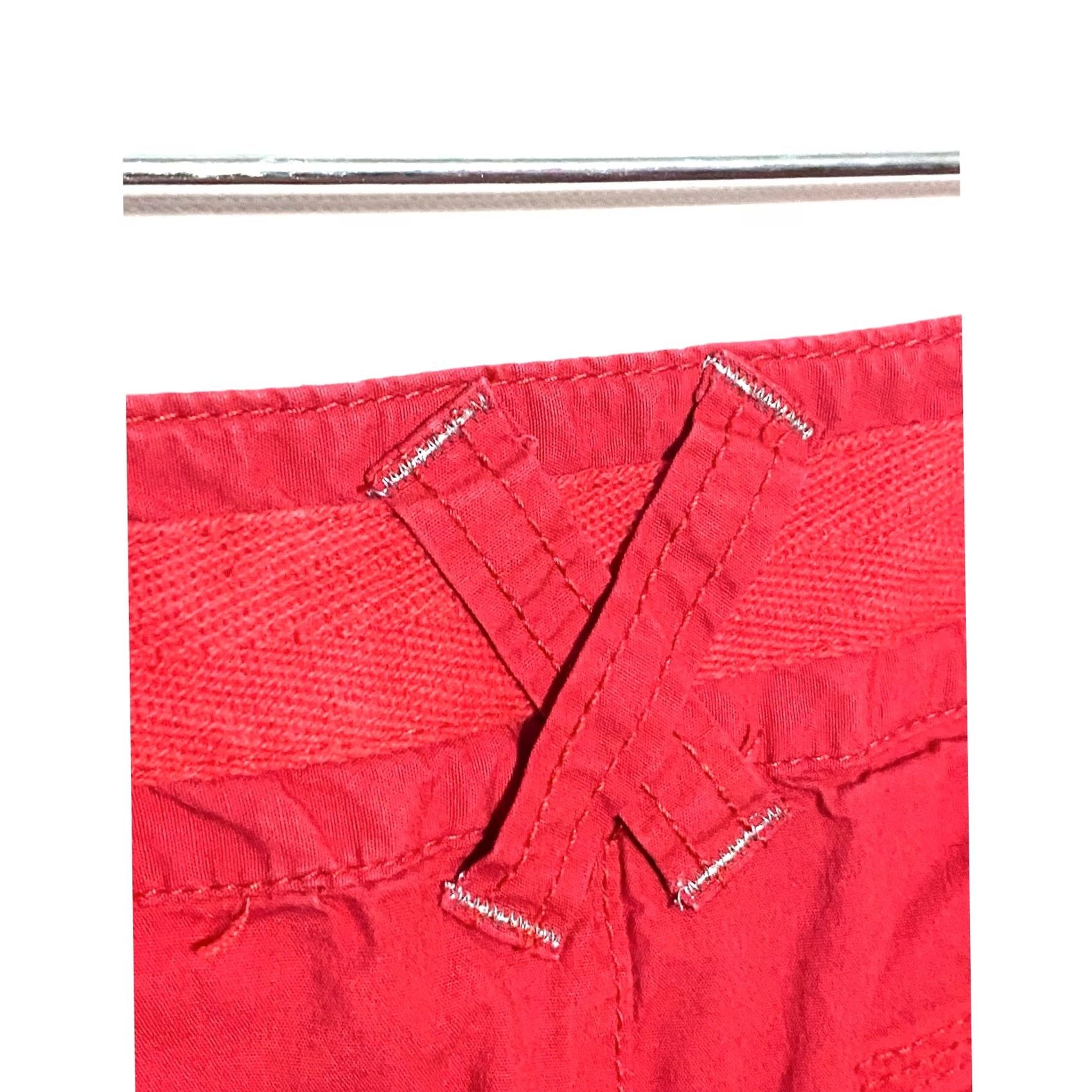 Vintage INC Red Shorts Womens 8 Curvy Fit Cuffed Zip Pocket Summer Glam Vacation Stretch Size 24" / US 00 / IT 34 - 6 Thumbnail