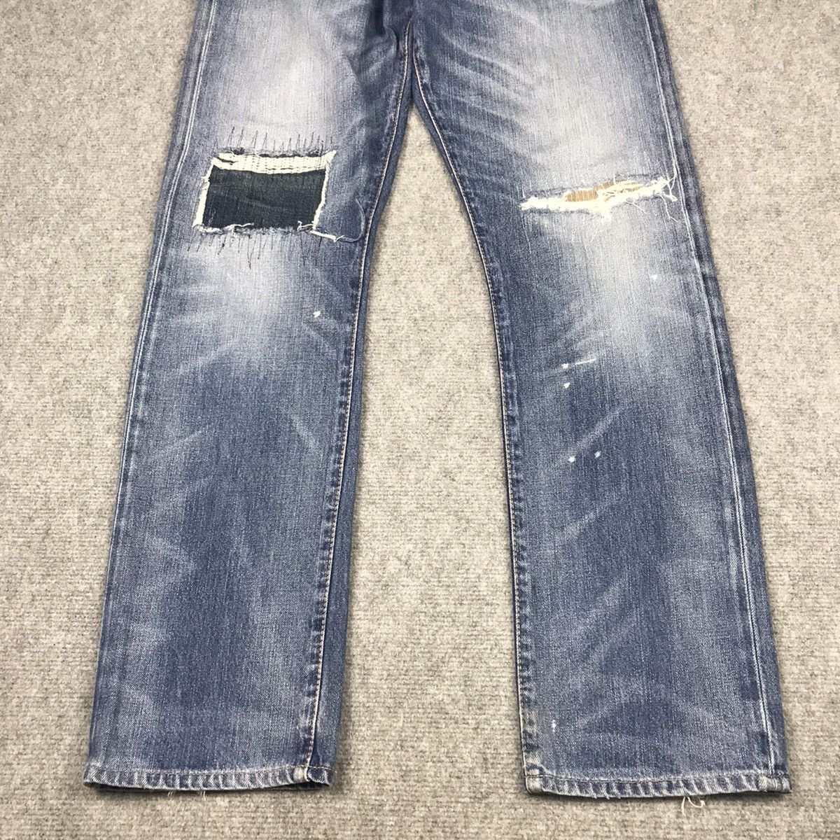 Japanese Brand × Polo Ralph Lauren DISTRESSED POLO RALPH LAUREN PATCHWORK BLUE FADED DENIM PANT Size US 32 / EU 48 - 2 Thumbnail